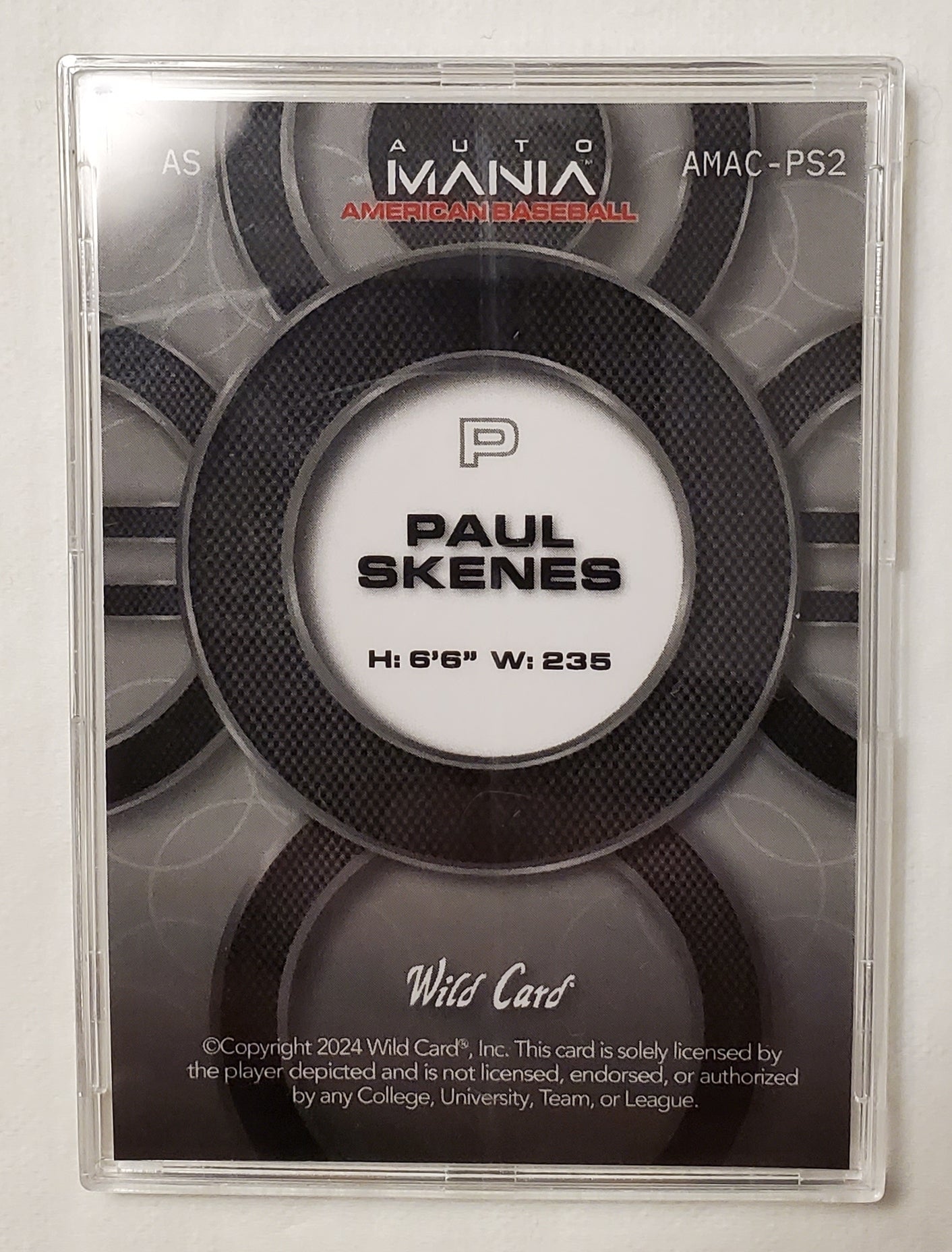 6/15 PAUL SKENES 2024 Wild Card AUTO MANIA Rookie Sp AMAC-PS2