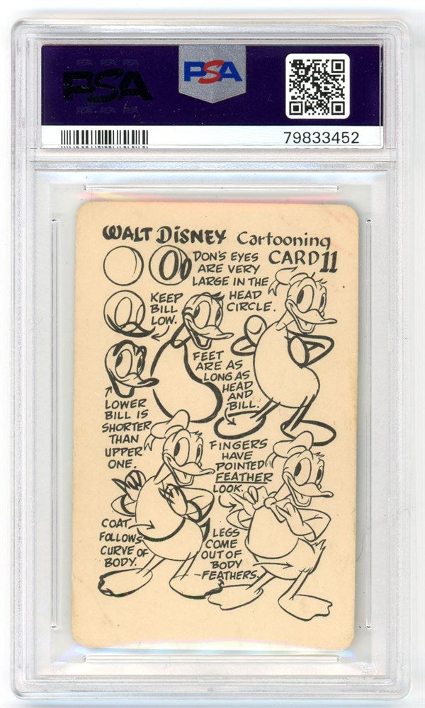 1956 Walt Disney Donald Duck #11 Cartooning Card PSA 5 EX Pop 2