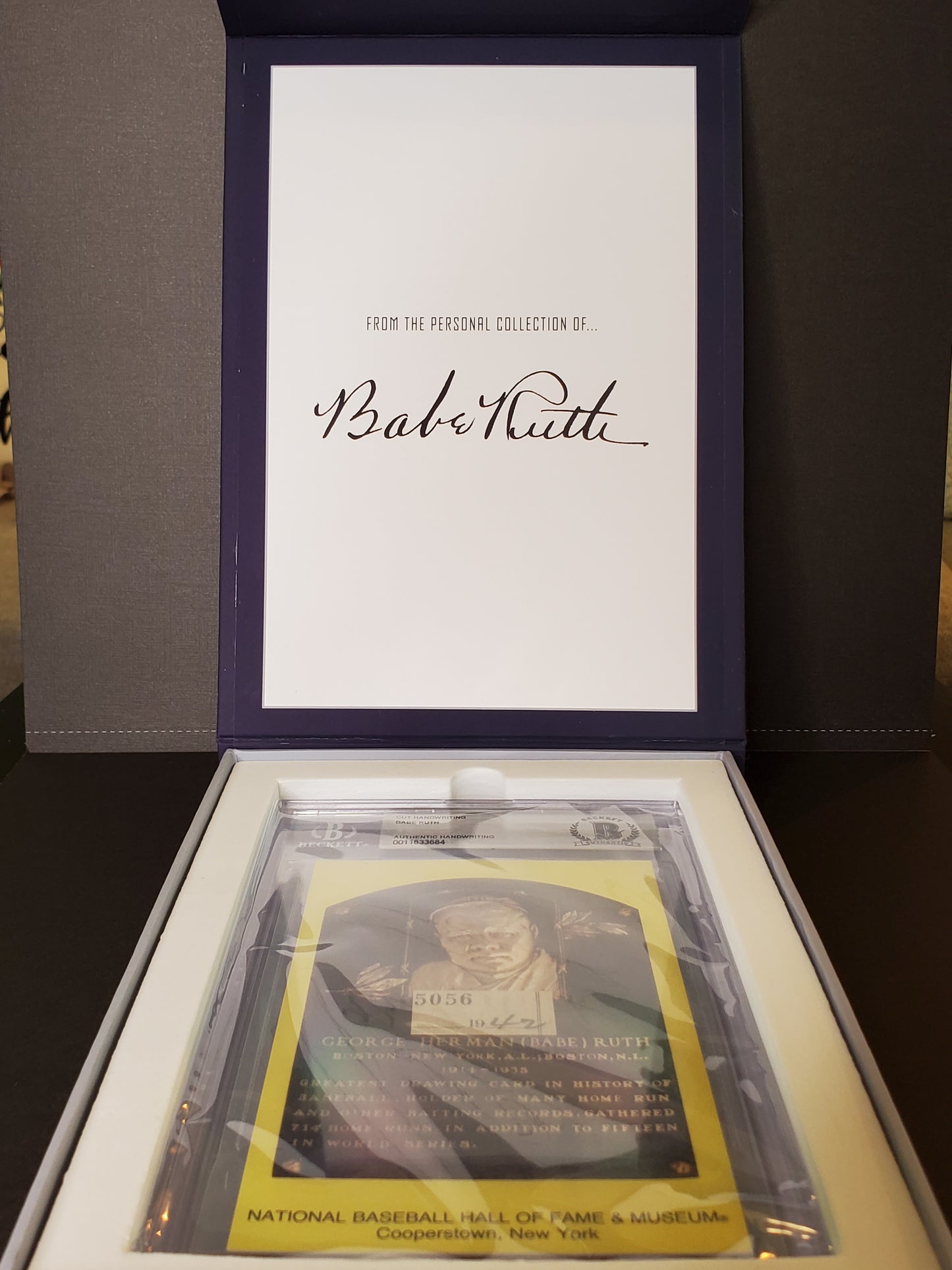 Babe Ruth - From the Personal Collection of... Authentic Handwriting