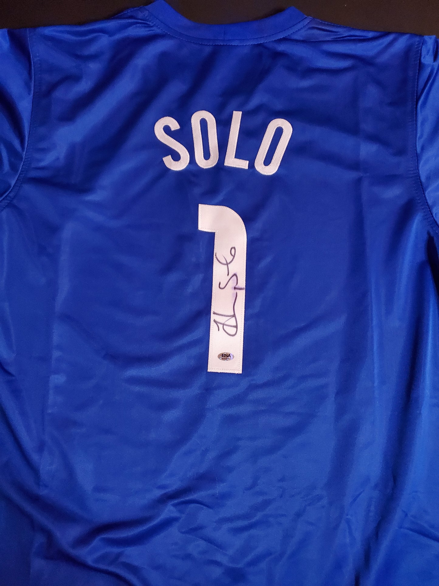 Hope Solo Signed Autographed USA Blue #1 Custom Jersey
