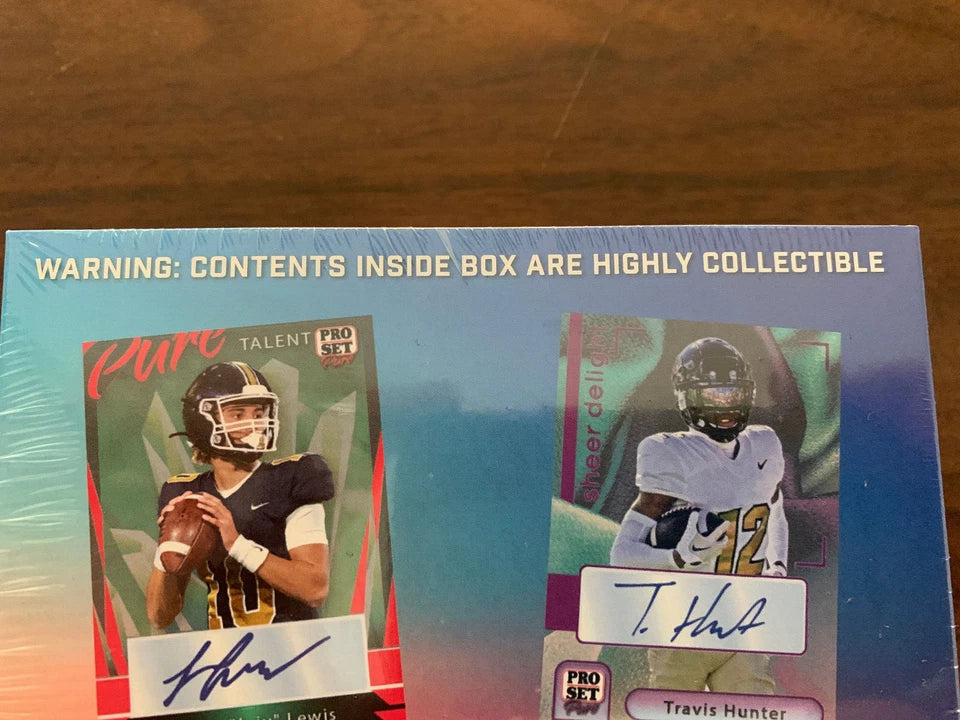 2023 Pro Set Pure Football Factory Sealed Hobby Box 3 Acetate Auto's Per Box
