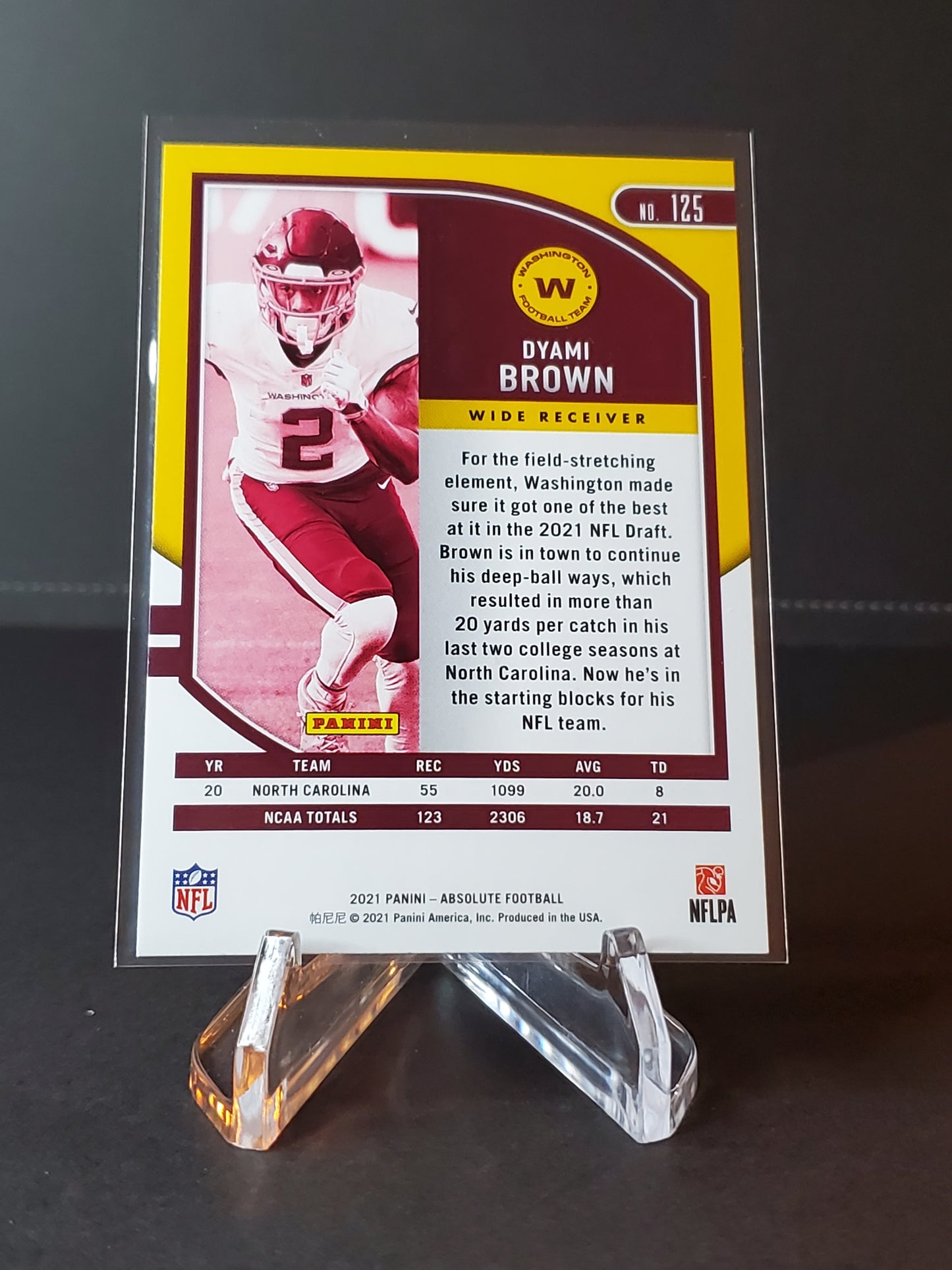 Dyami Brown 2021 Panini Absolute RC #125