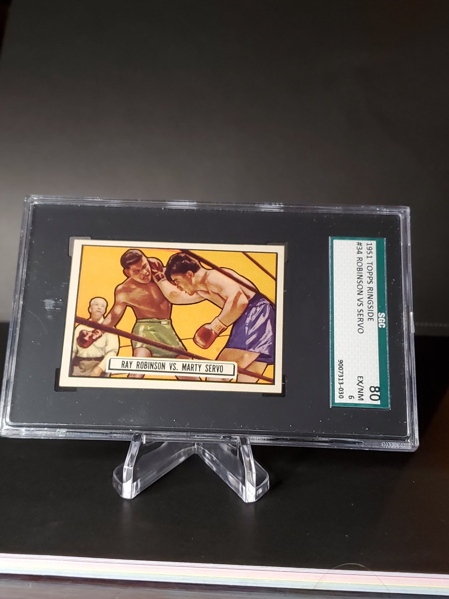 Sugar Ray Robinson Vs. Servo 1951 Topps Ringside Boxing #34 SGC 6