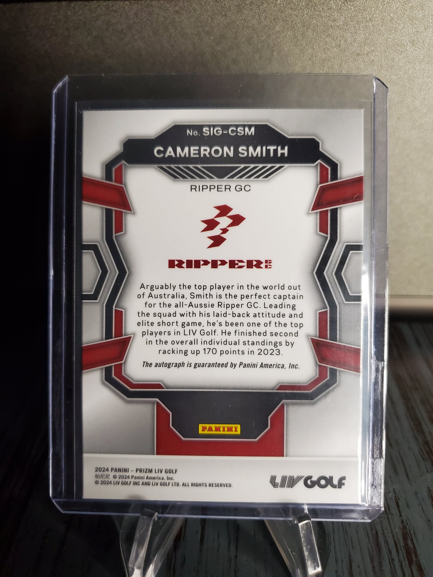 2024 Panini Prizm LIV CAMERON SMITH Signatures AUTO #SIG-CSM Rippers GC