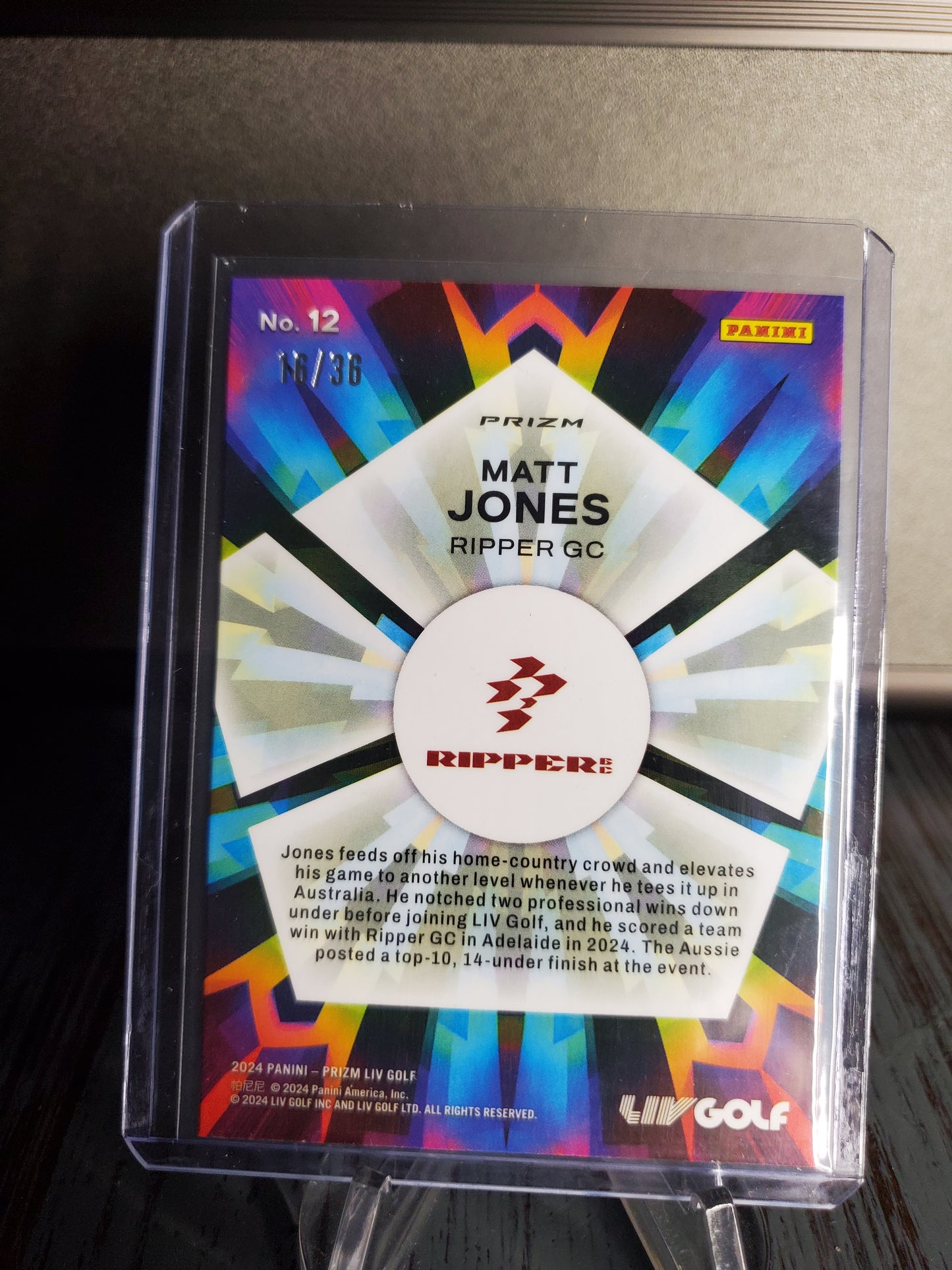 2024 Panini Prizm Liv Golf - Kaleidoscopic Matt Jones #12 White Mojo /36 RC