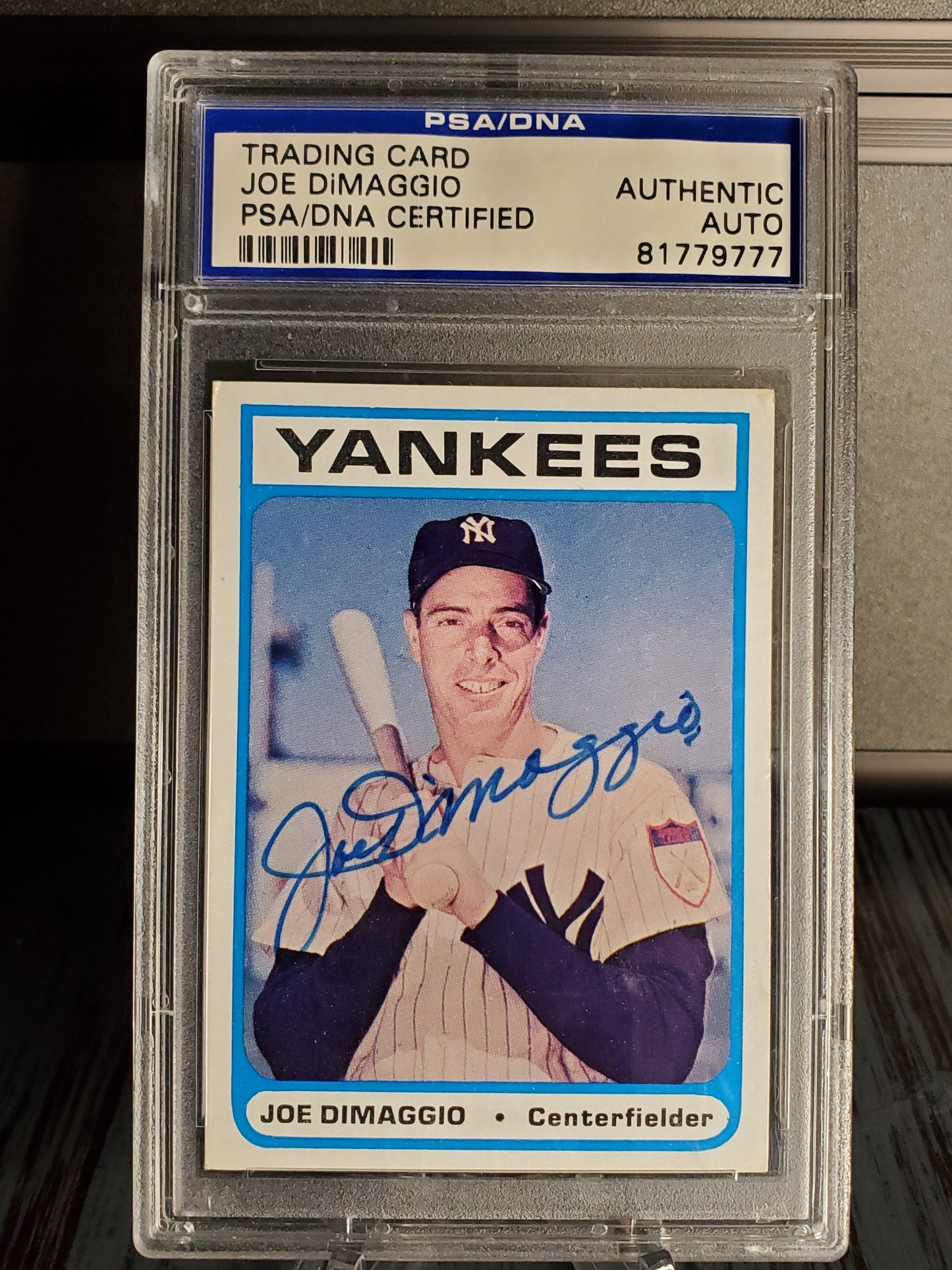 1972 Bowery Bank Joe DiMaggio AUTO PSA / DNA Signed Authentic Yankees Blue Ink