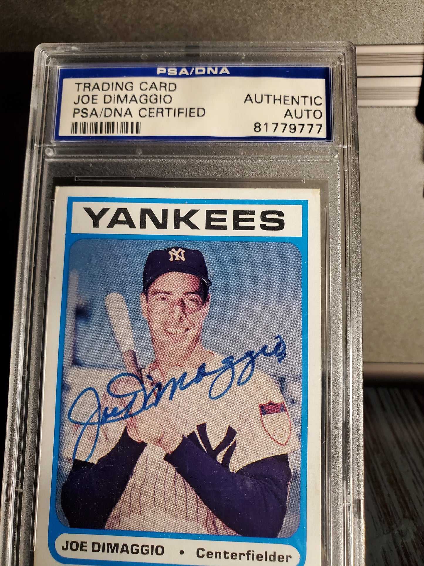 1972 Bowery Bank Joe DiMaggio AUTO PSA / DNA Signed Authentic Yankees Blue Ink