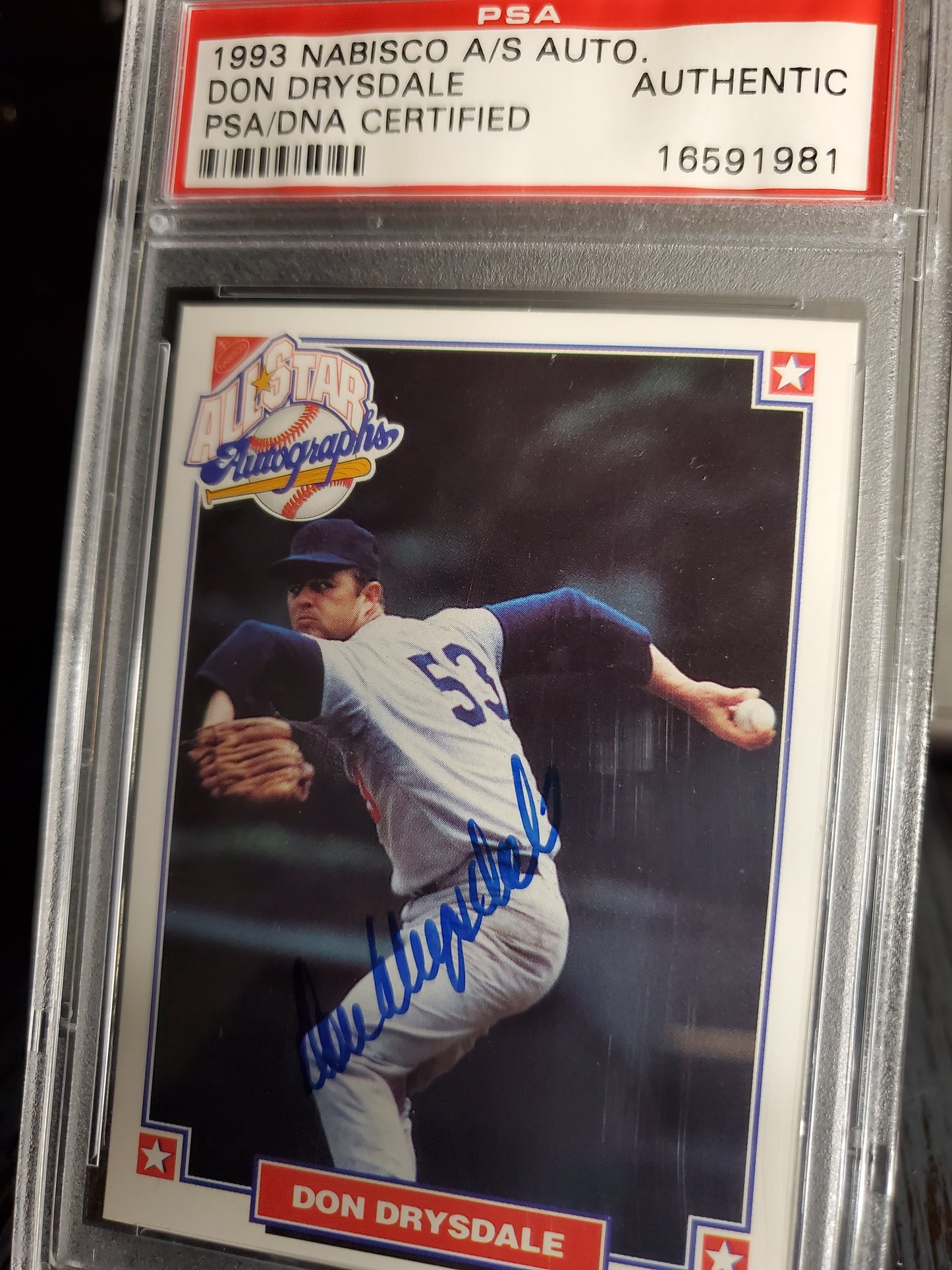 1993 Nabisco All-Star AUTO Don Drysdale Autograph Signed PSA DNA Authentic