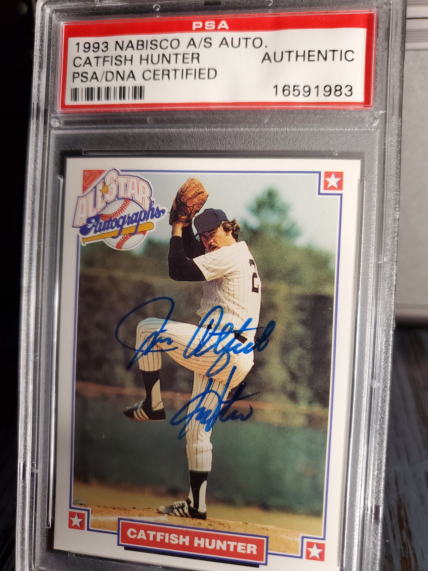 1993 Nabisco All-Star Legends Jim Catfish Hunter Autograph PSA Authentic AUTO