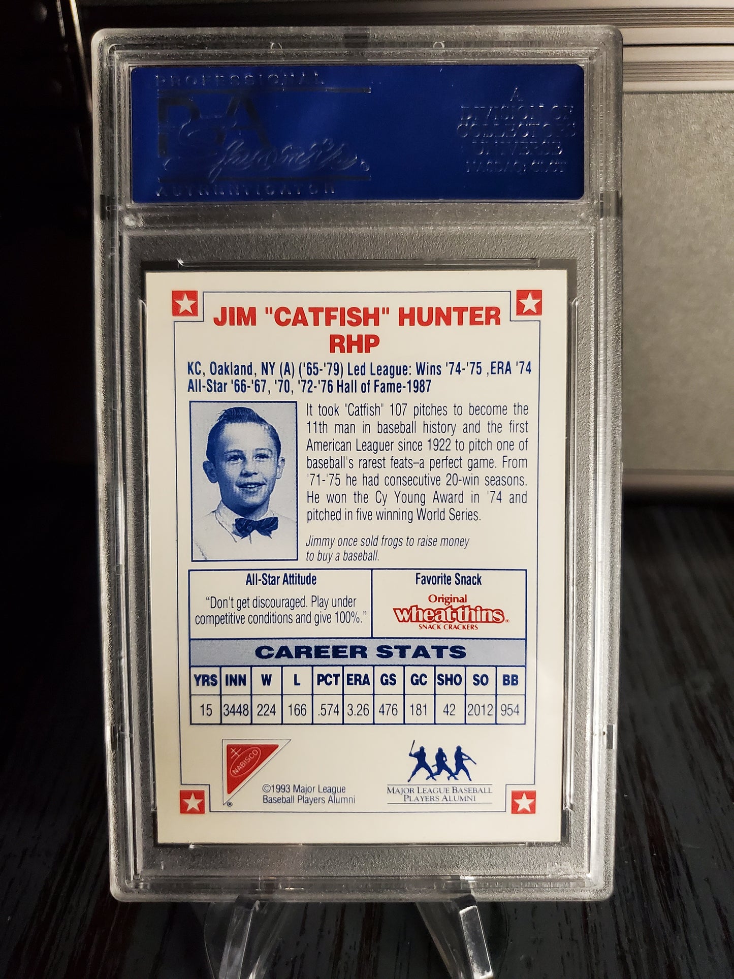 1993 Nabisco All-Star Legends Jim Catfish Hunter Autograph PSA Authentic AUTO