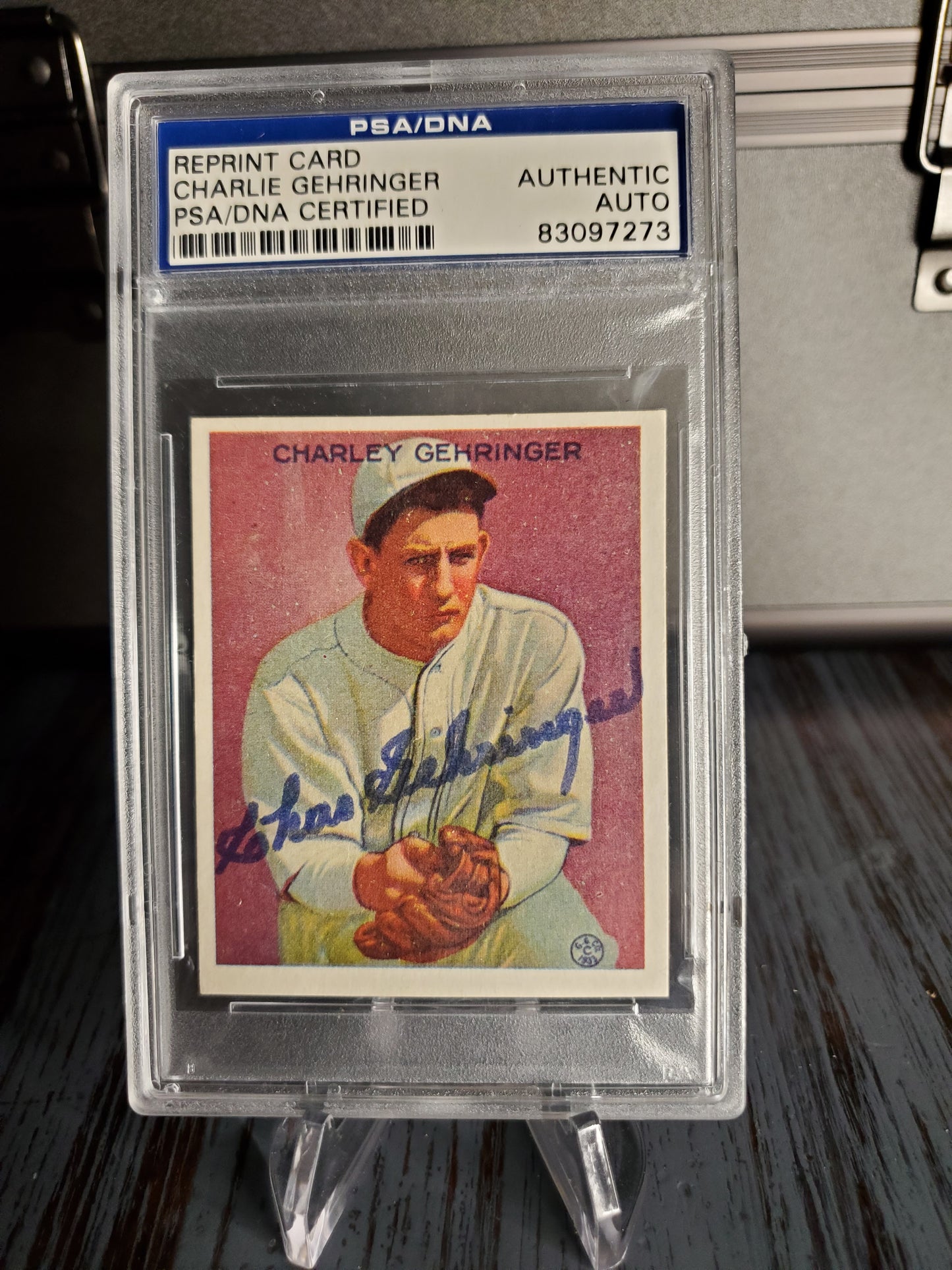 1976 TCMA Goudey Reprints Charlie Gehringer #222 Signed AUTO HOF PSA Authentic