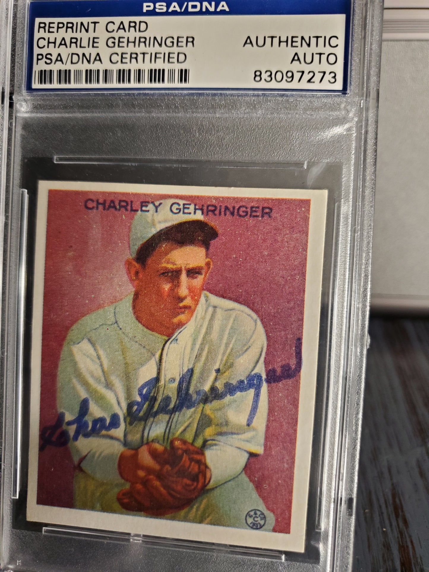 1976 TCMA Goudey Reprints Charlie Gehringer #222 Signed AUTO HOF PSA Authentic