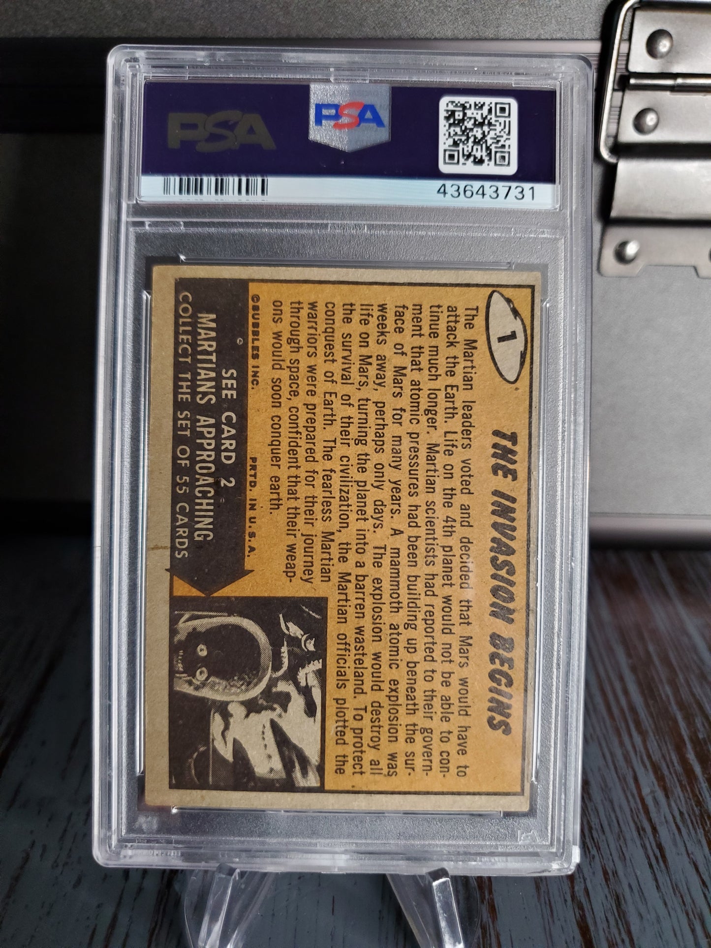 1962 Mars Attacks Card # 1 The Invasion Begins PSA 4 - RARE