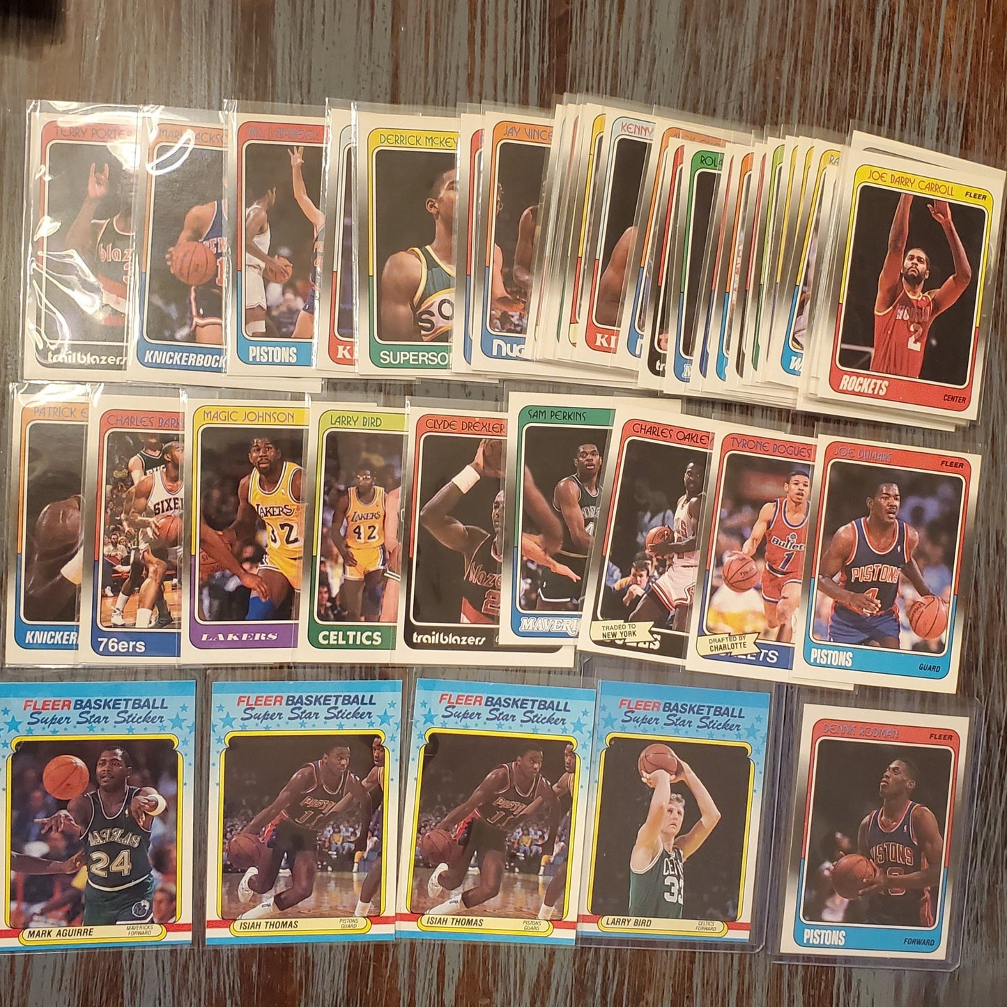 1988 Fleer Basketball Lot of 51 Includes Dennis Rodman Rookie - Several HoFs!