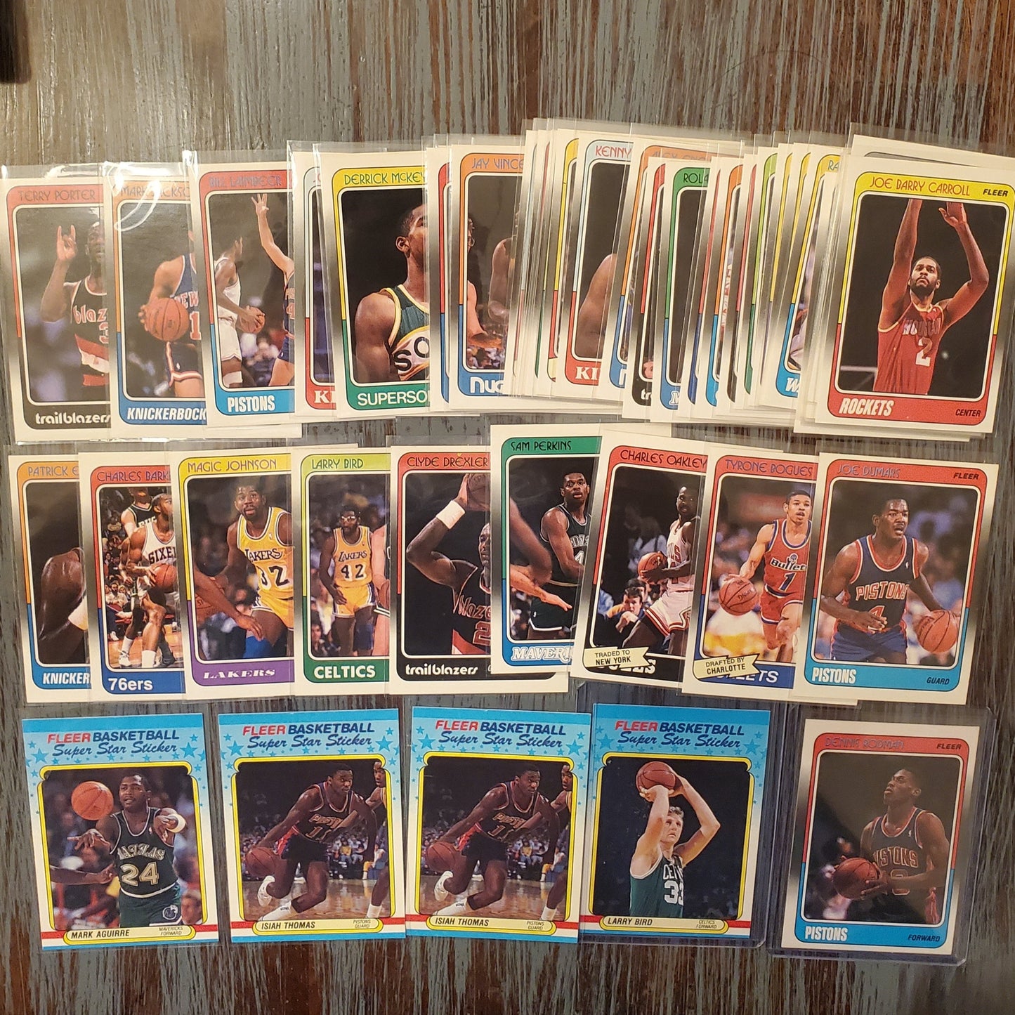 1988 Fleer Basketball Lot of 51 Includes Dennis Rodman Rookie - Several HoFs!