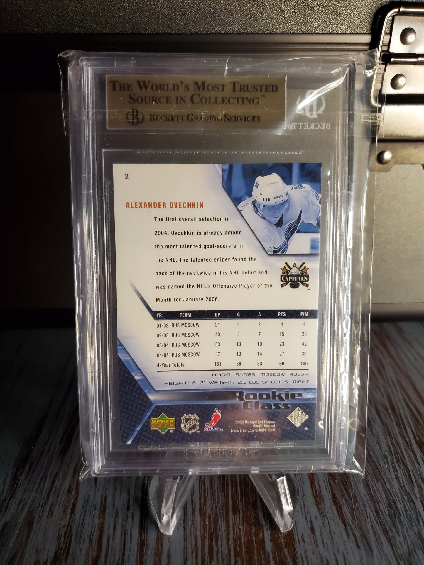 2005-06 Upper Deck Rookie Class - Alex Ovechkin #2 (RC) BGS Gem Mint 9.5