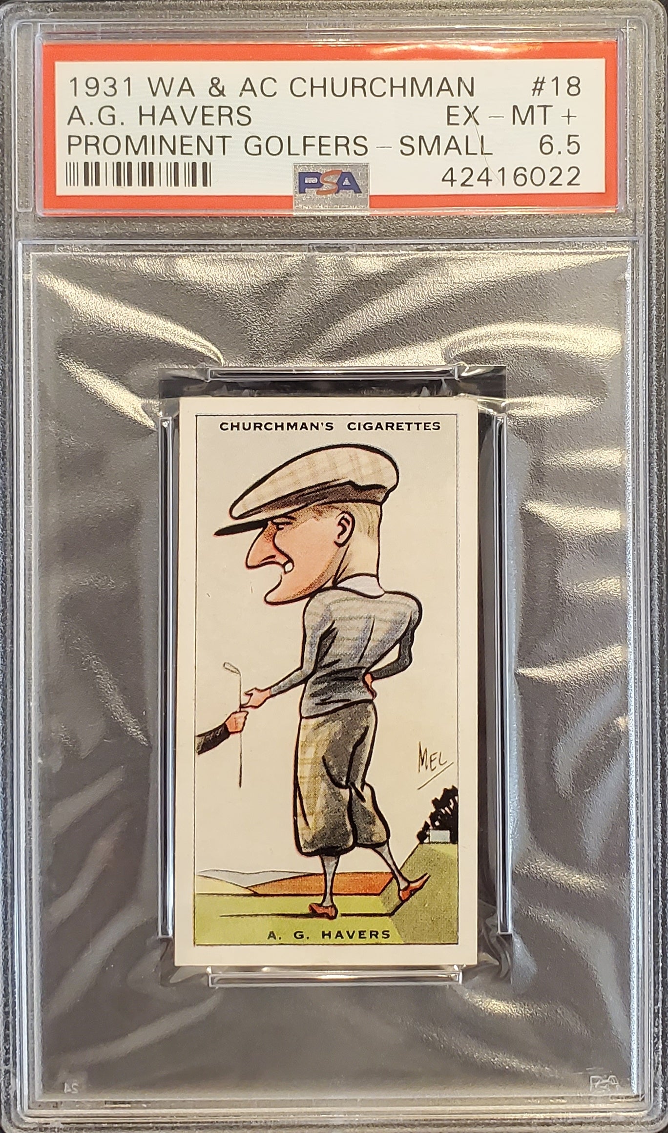 Arthur Havers 1931 Churchman Prominent Golfers Small #18 PSA 6.5