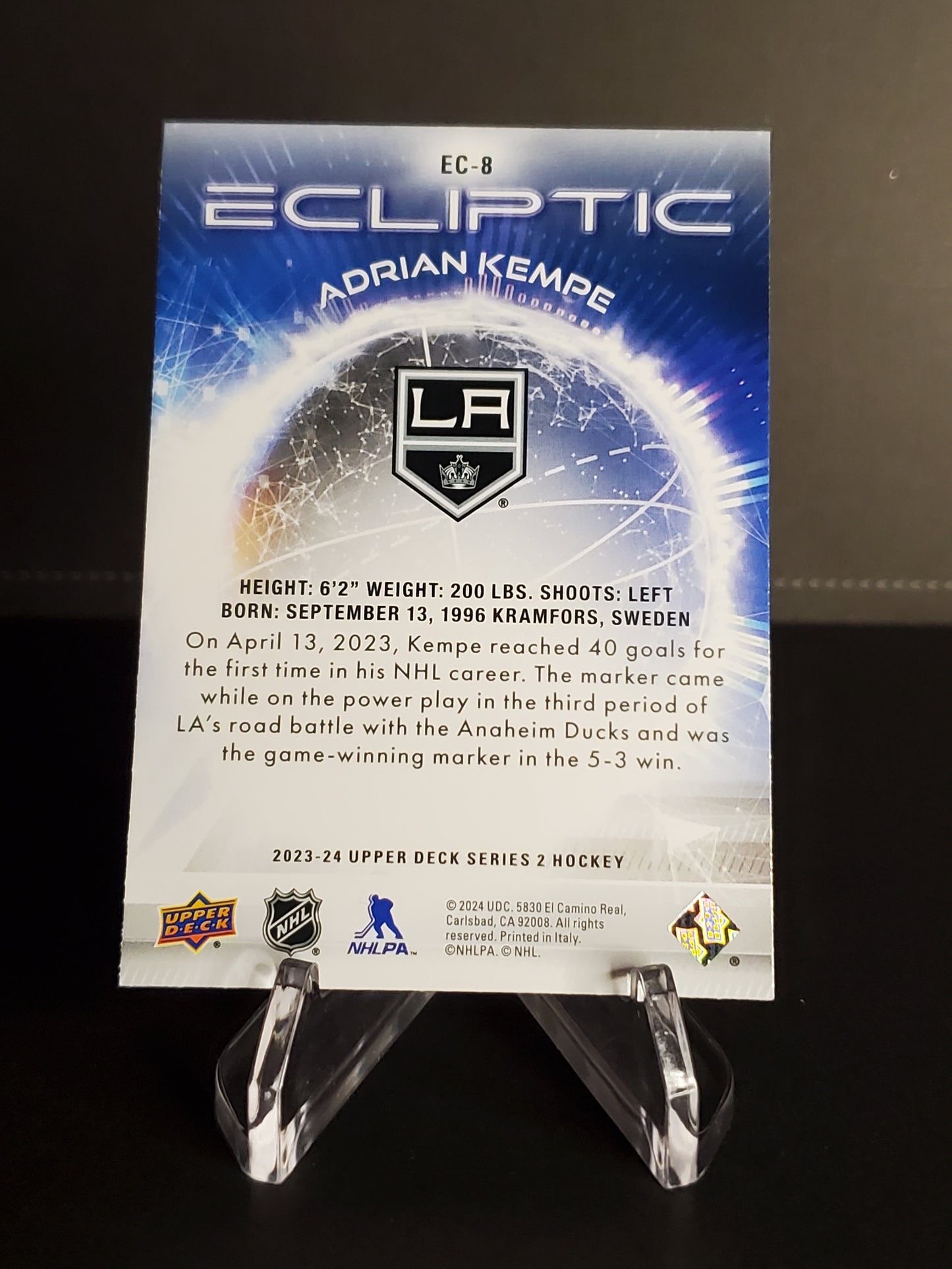 Adrian Kempe 2023/24 Upper Deck Series 2 Ecliptic #EC-8