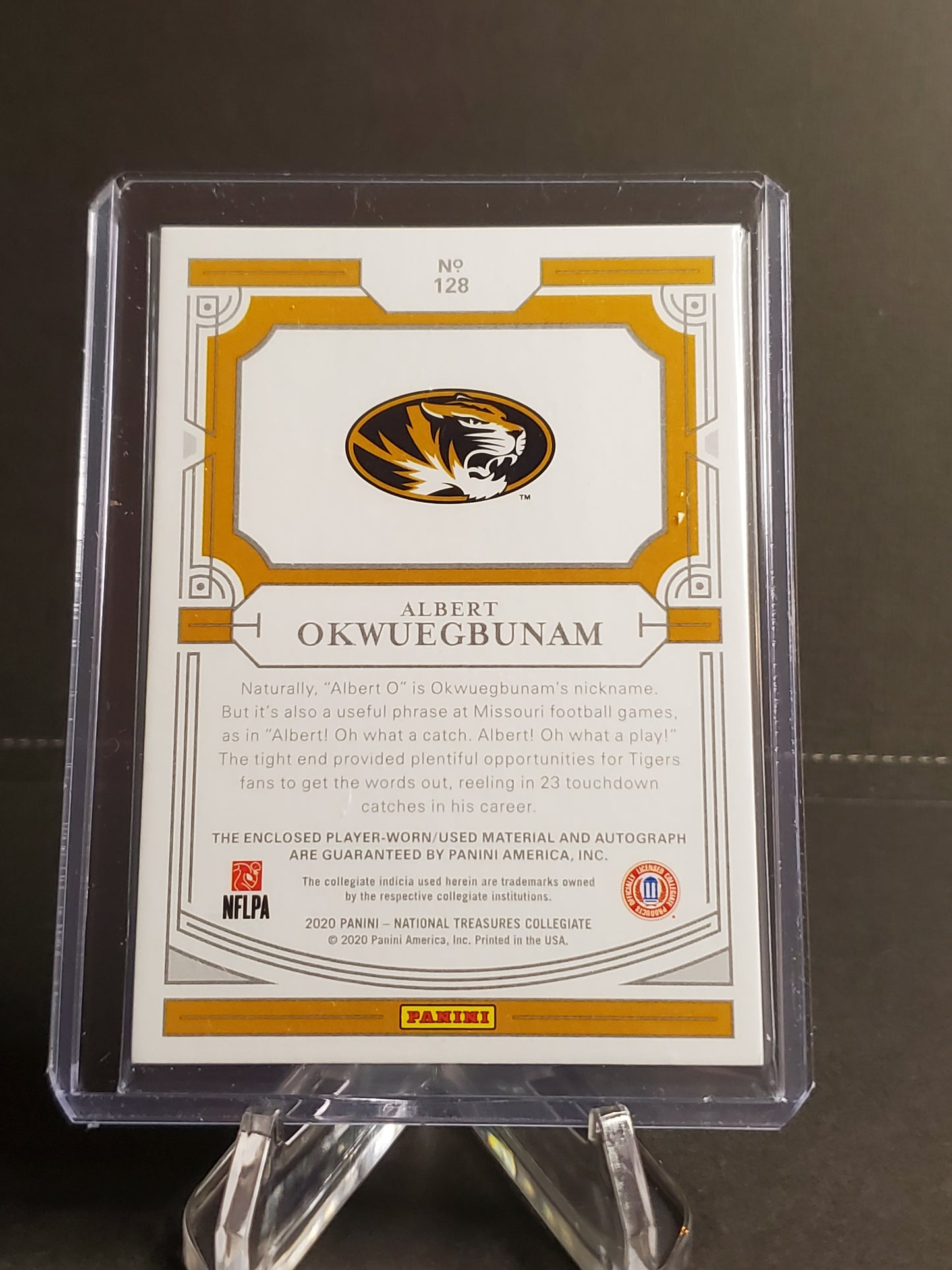 Albert Okwuegbunam 2020 National Treasures Collegiate Patch RC AUTO #128 /25