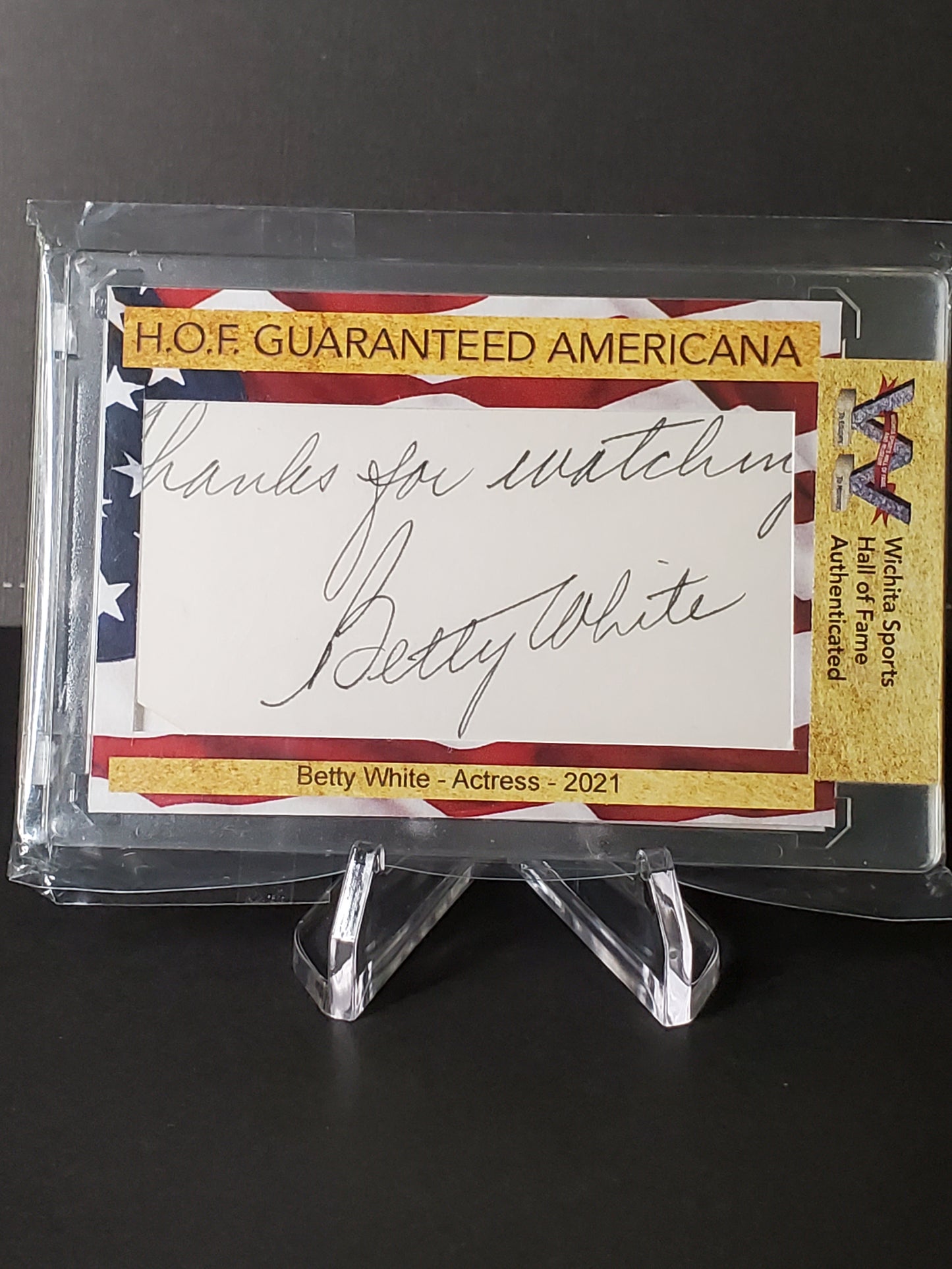 Betty White Wichita Sports Hall of Fame Authenticated AUTO - Actress & Comedian