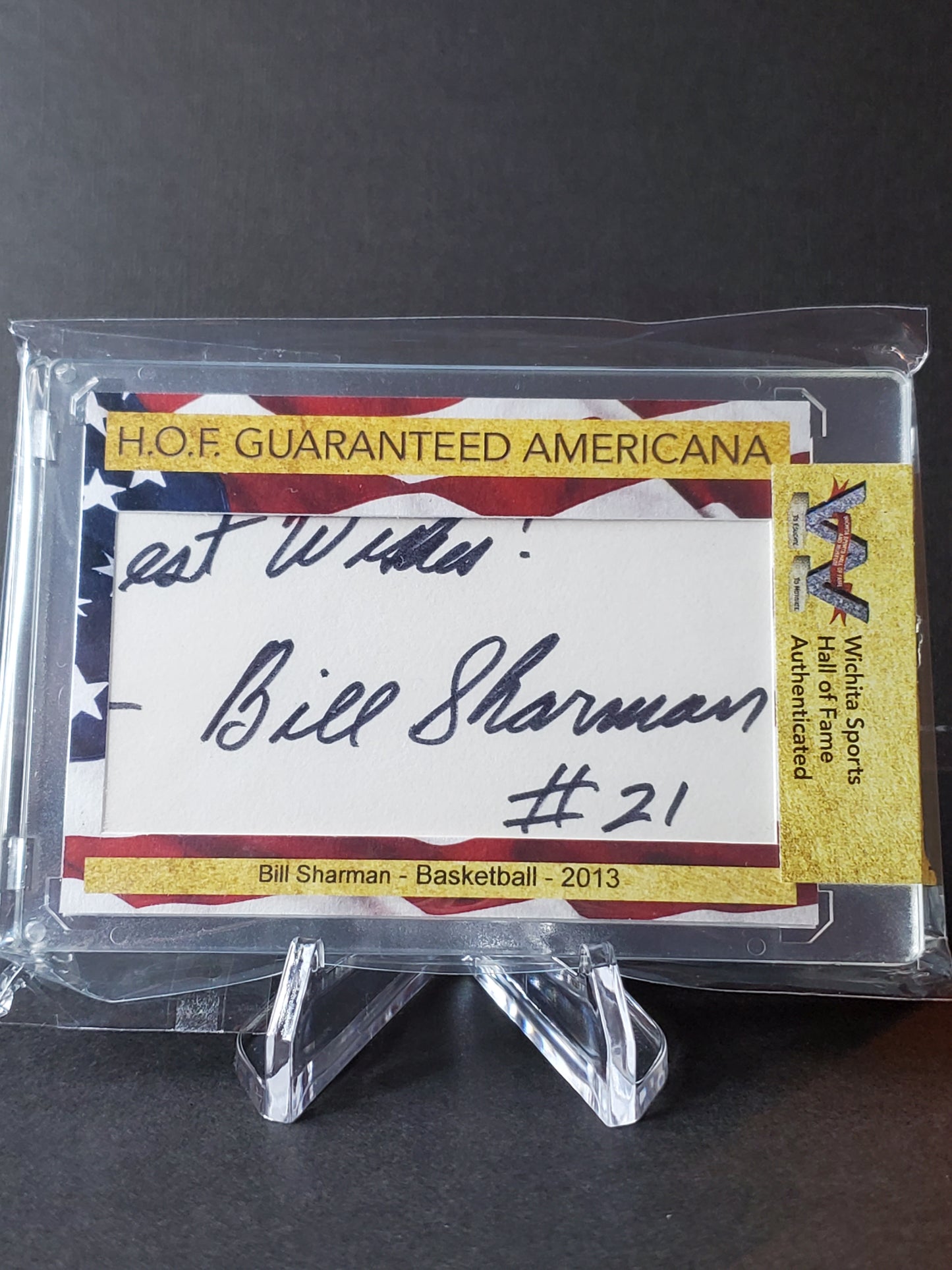 Bill Sharman - Celtics/Lakers 2 Time Naismith Winner Coach/Player HoF - Wichita Sports Hall of Fame Authenticated