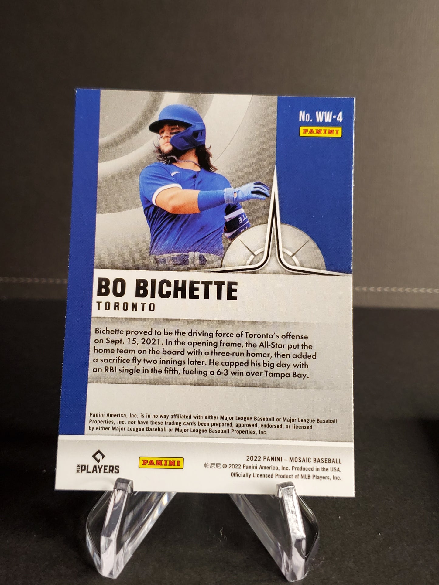 Bo Bichette 2022 Panini Mosaic Will To Win #WW-4