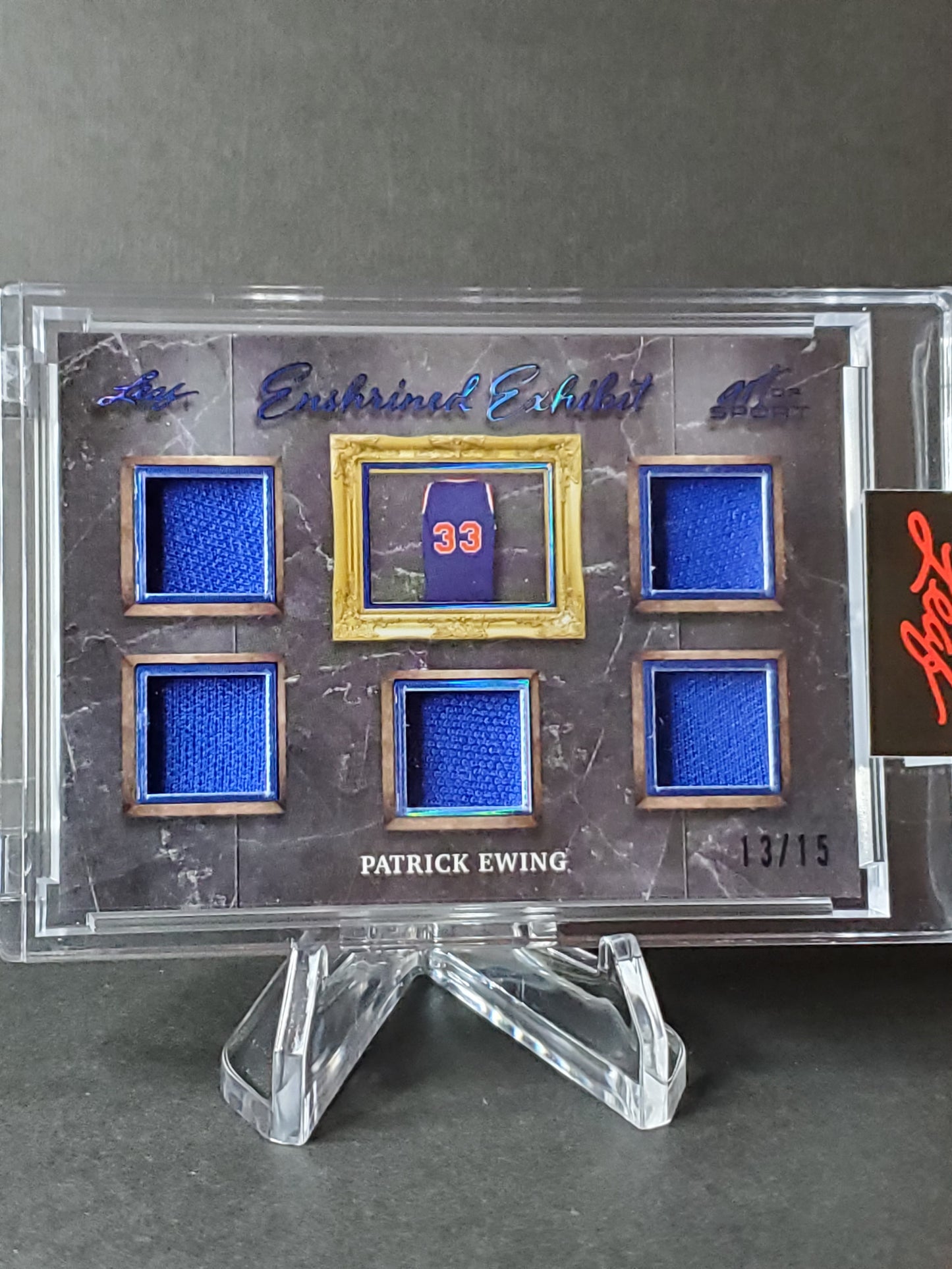 Patrick Ewing - 2021 Leaf Art of Sport: 5 Jersey Patch #EE-23: /15