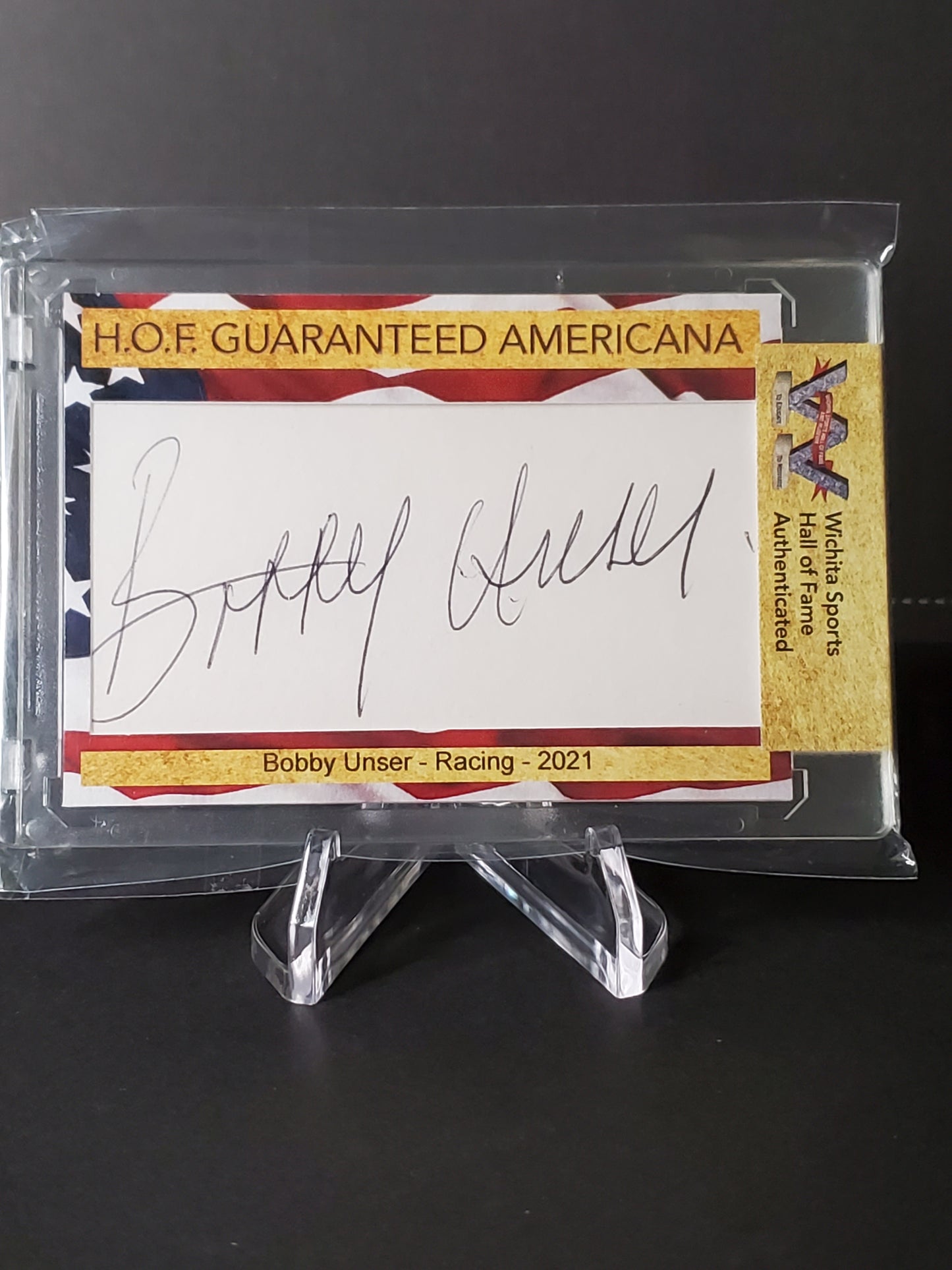 Bobby Unser Wichita Sports Hall of Fame Authenticated AUTO - Featherweight Boxing Champion