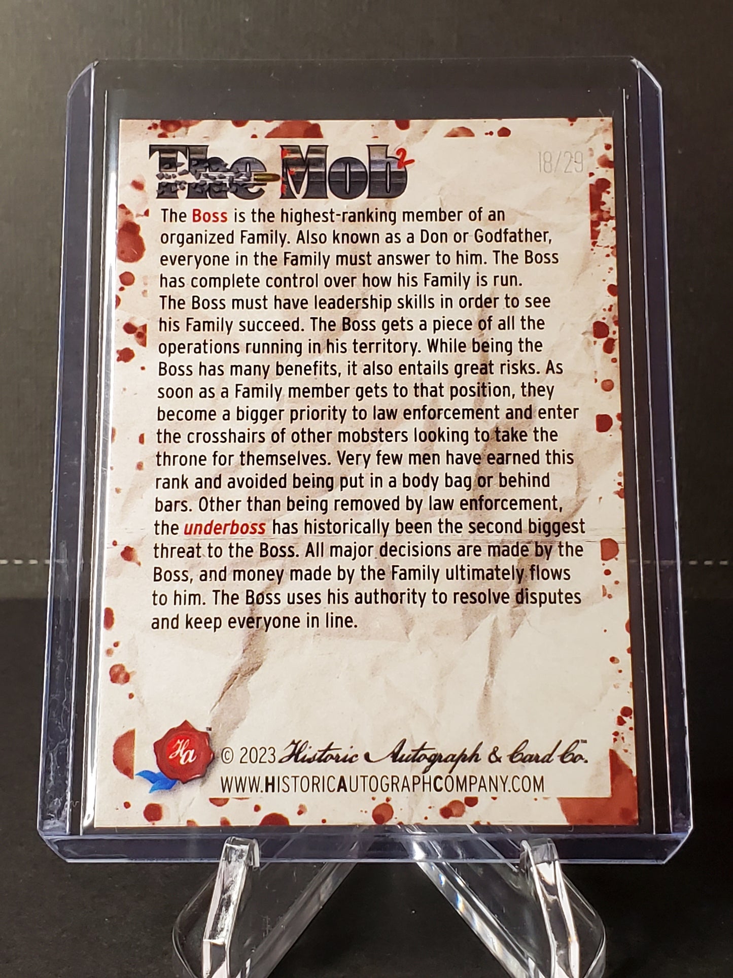 Boss 2023 Historic Autographs The Mob 2 Foil /29 - #11