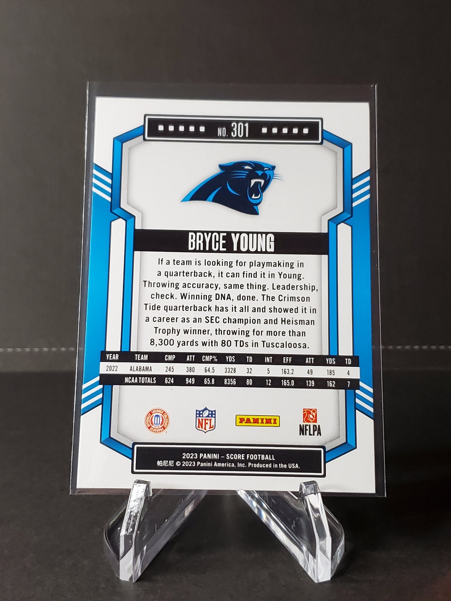 Bryce Young 2023 Panini Score Football RC #301
