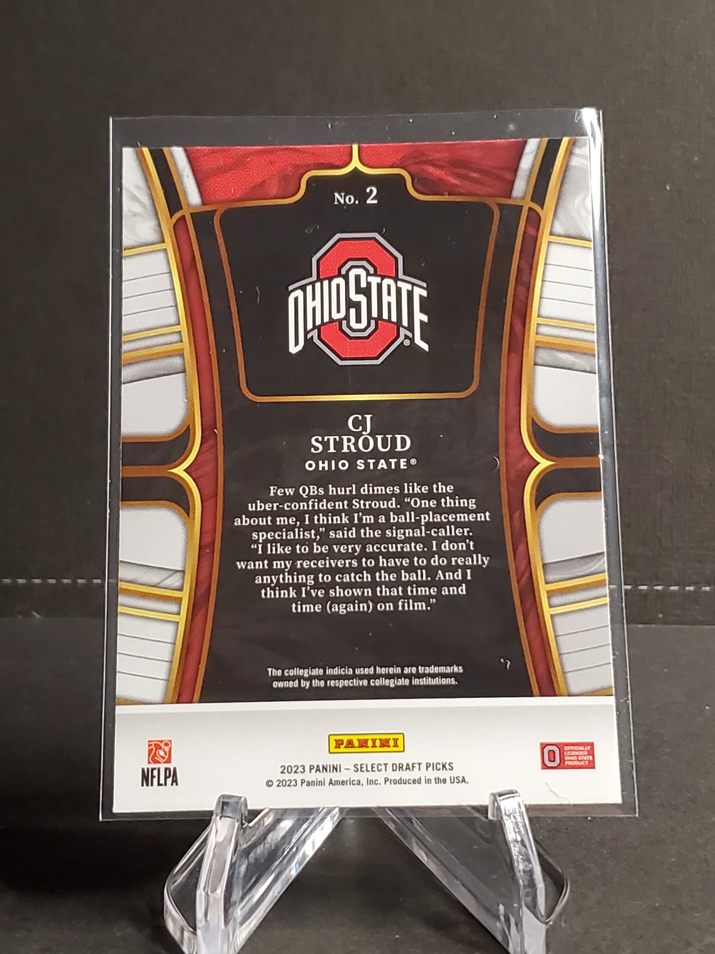 CJ Stroud 2023 Panini Select Draft Picks RC #2