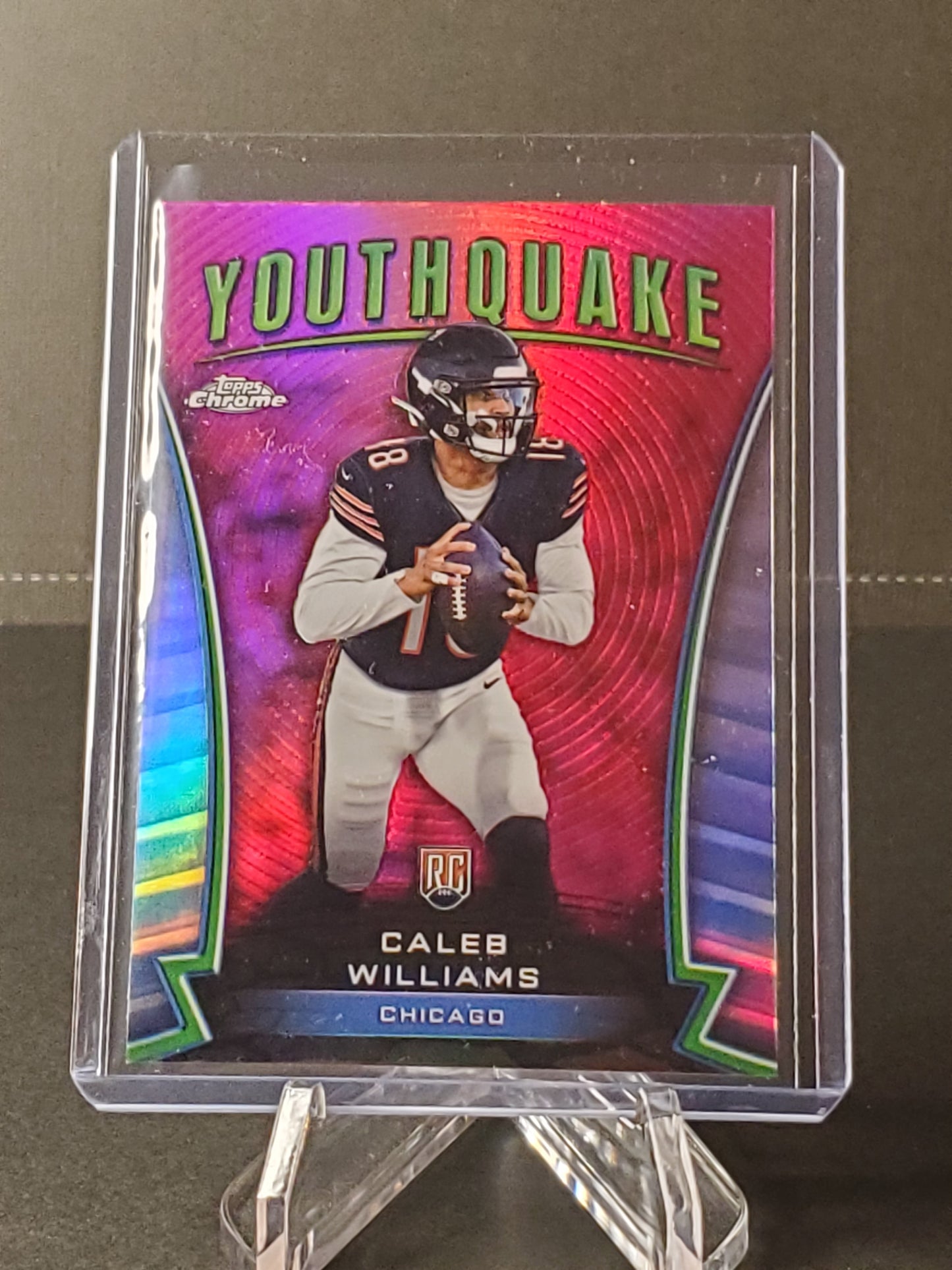 Caleb Williams 2024 Topps Chrome RC YOUTHQUAKE Pink Refractor