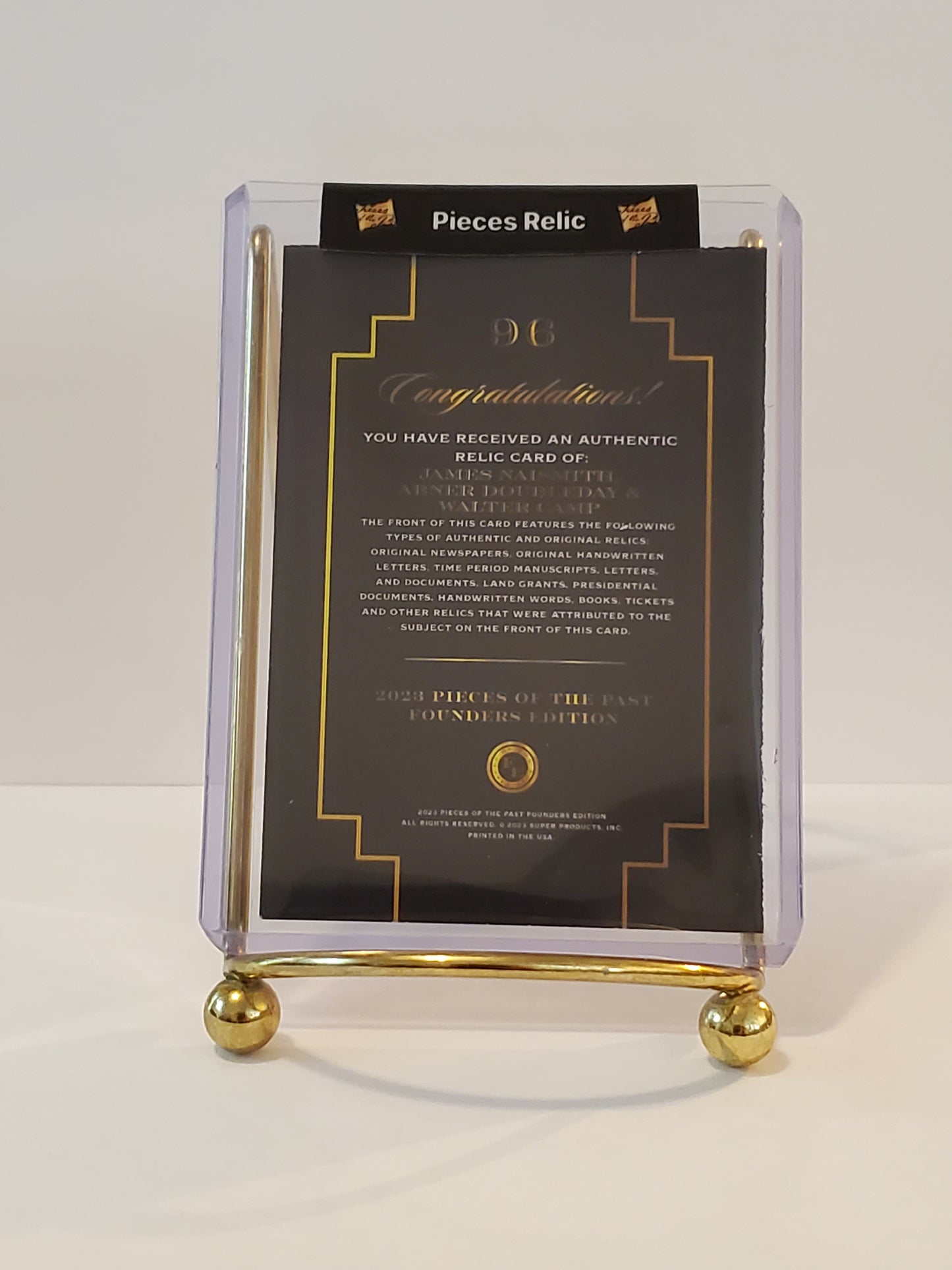 Doubleday/Camp/Naismith 2023 Pieces of the Past: Founders Edition Triple Relic - Handwriting