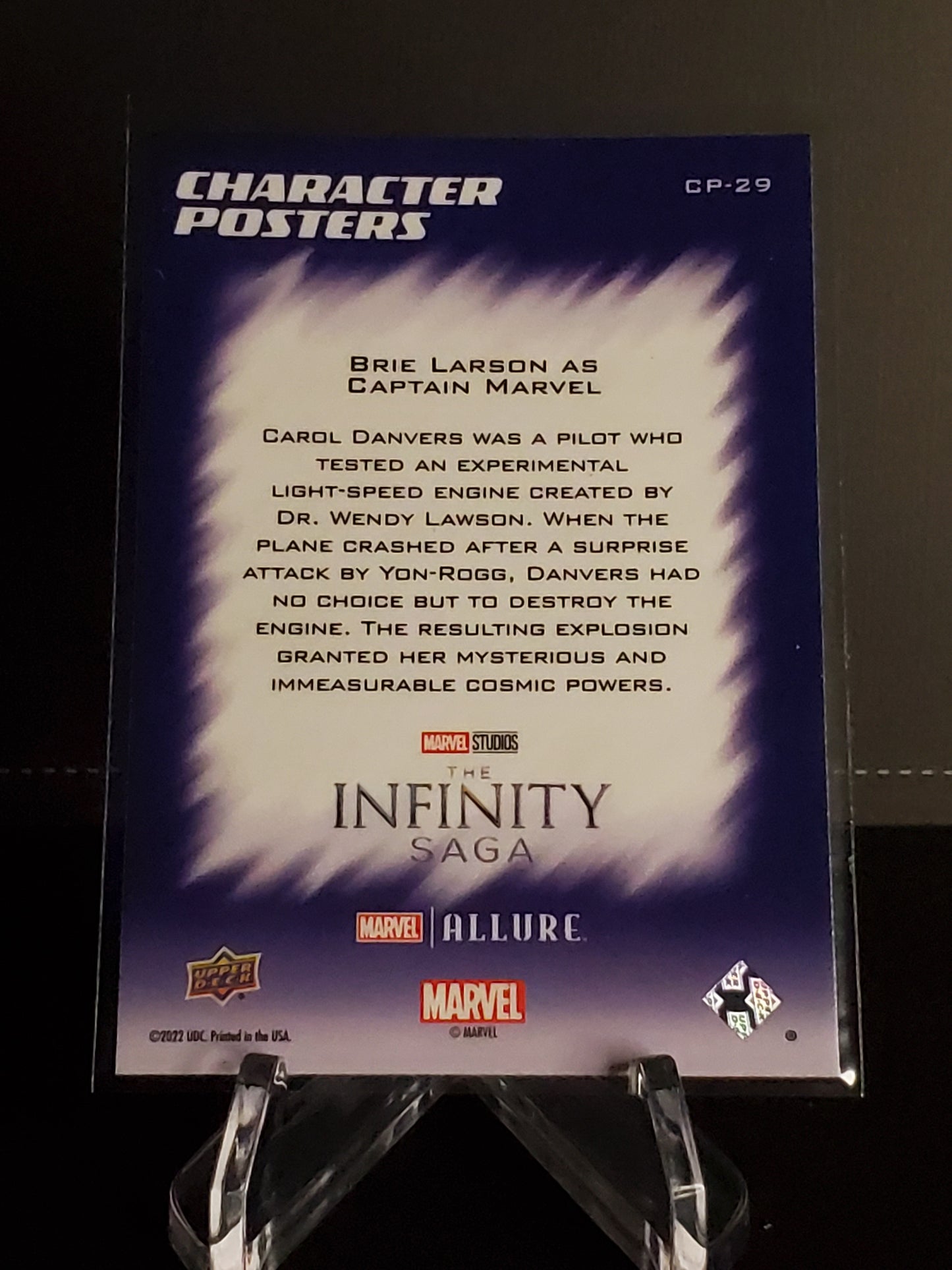 Brie Larson as Captain Marvel 2022 Upper Deck Marvel Allure Character Posters #CP-29