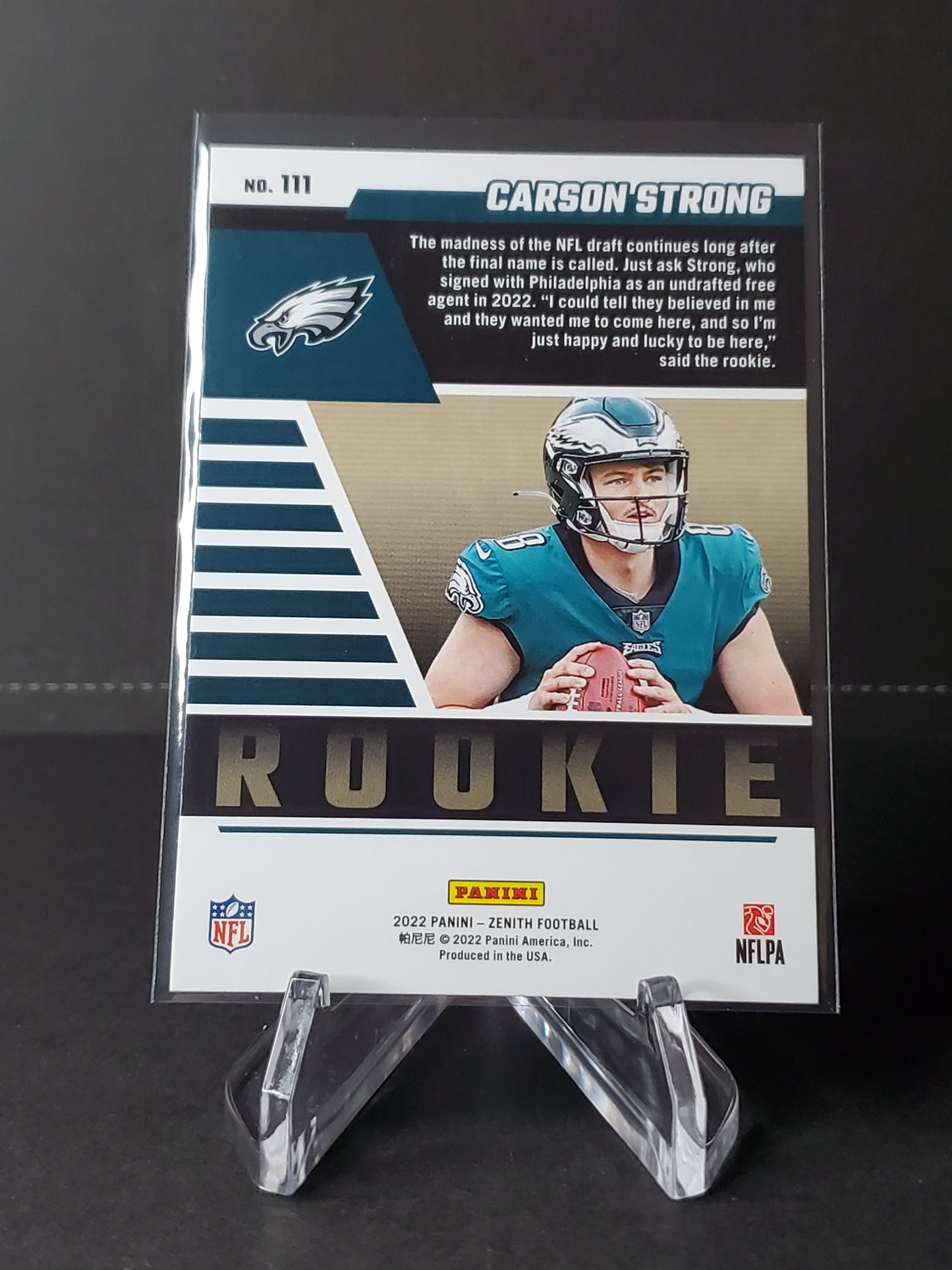 Carson Strong 2022 Panini Zenith Football RC #111