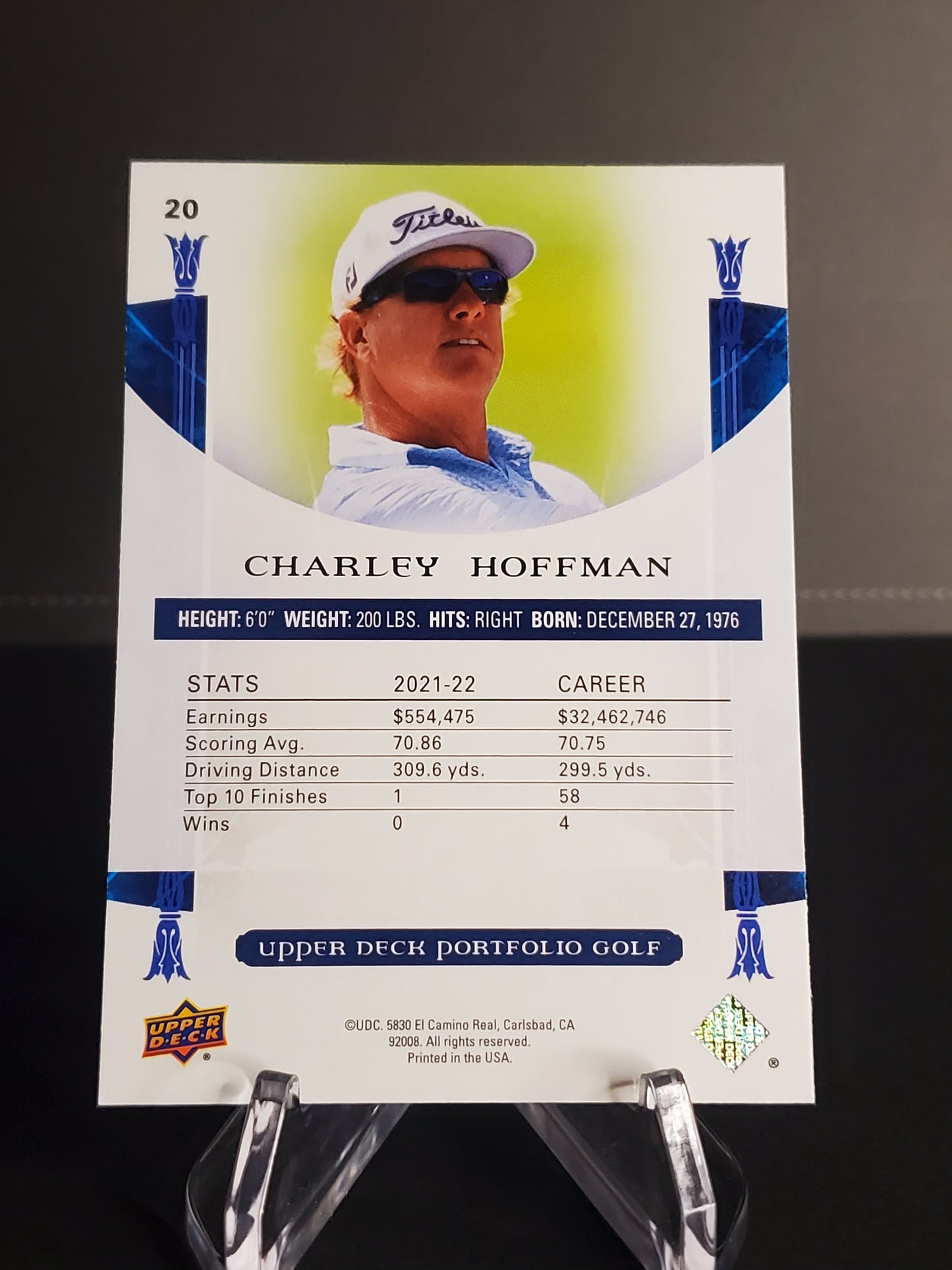 Charley Hoffman 2024 UD Portfolio Golf Artifacts #20