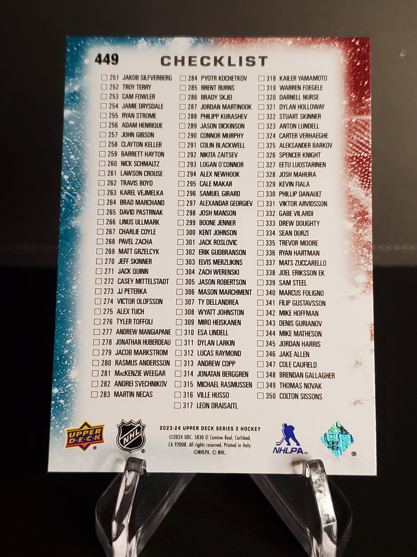 Erik Karlsson / Cale Makar 2023/24 Upper Deck Series 2 Checklist #449