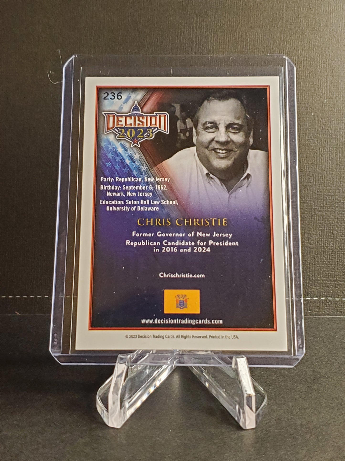 Chris Christie 2023 Leaf Decision Update Bronze 1/1 #236