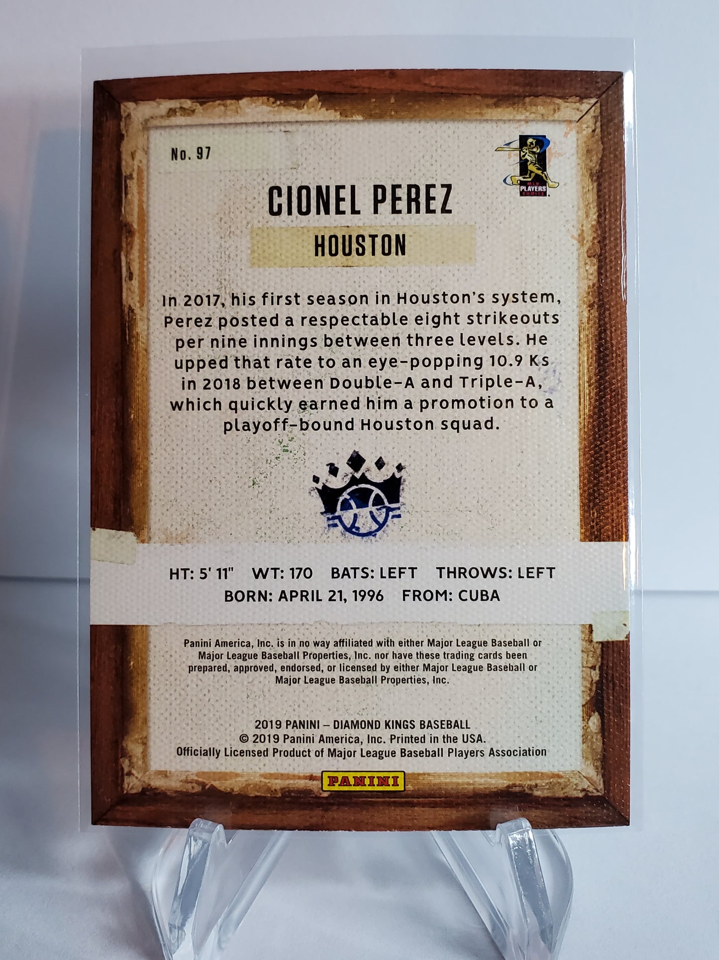 Cionel Perez 2019 Panini Diamond Kings Baseball RC #97
