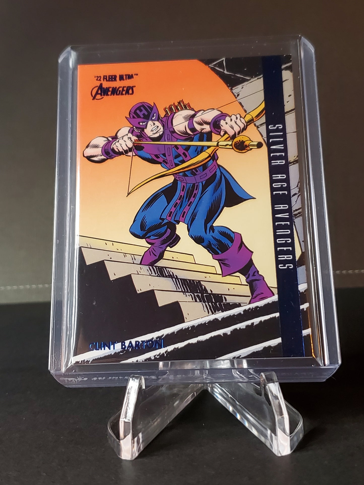 Clint Barton 2022 Fleer Ultra Avengers Blue Silver Age Avengers /360 #104