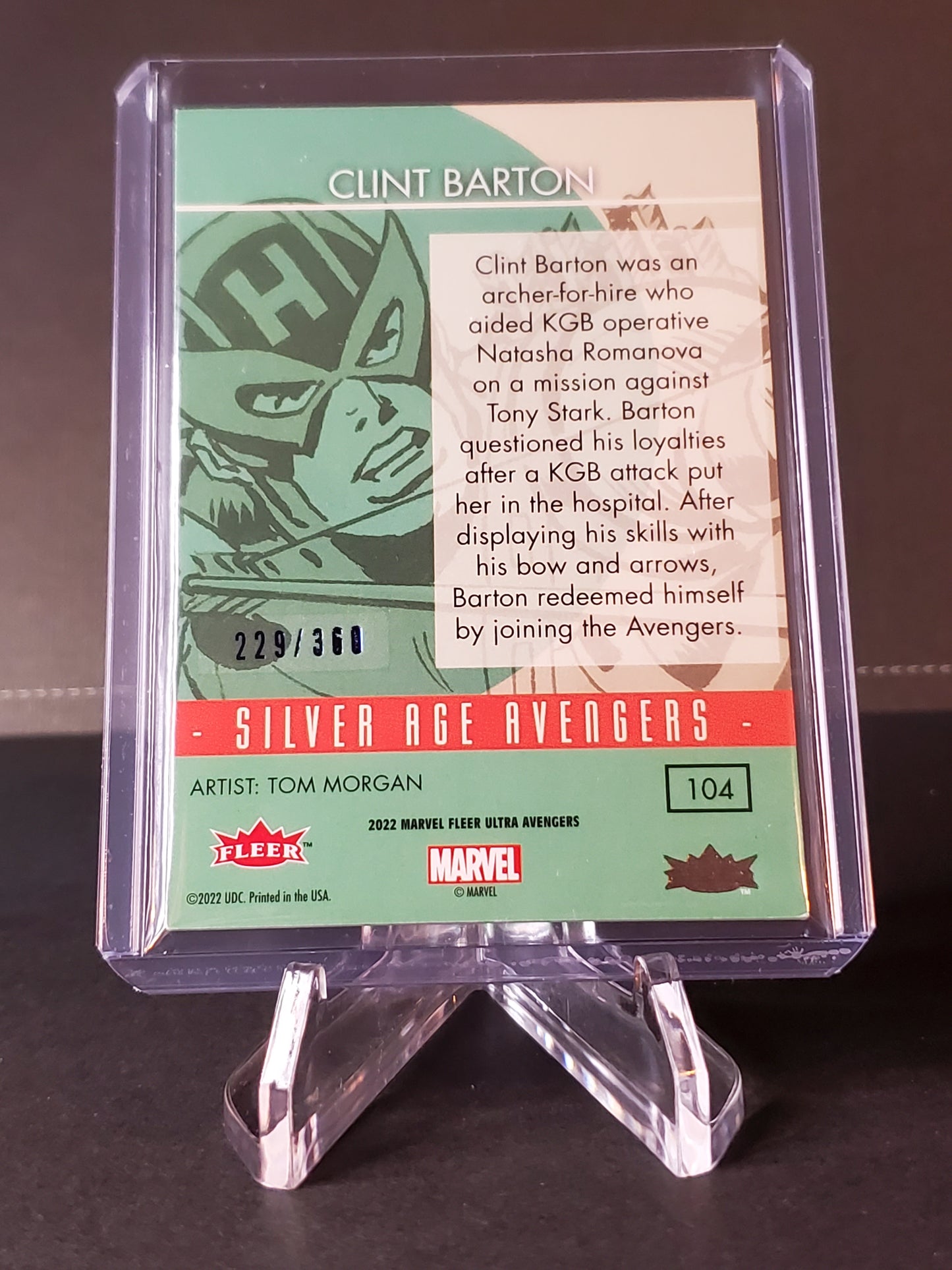 Clint Barton 2022 Fleer Ultra Avengers Blue Silver Age Avengers /360 #104