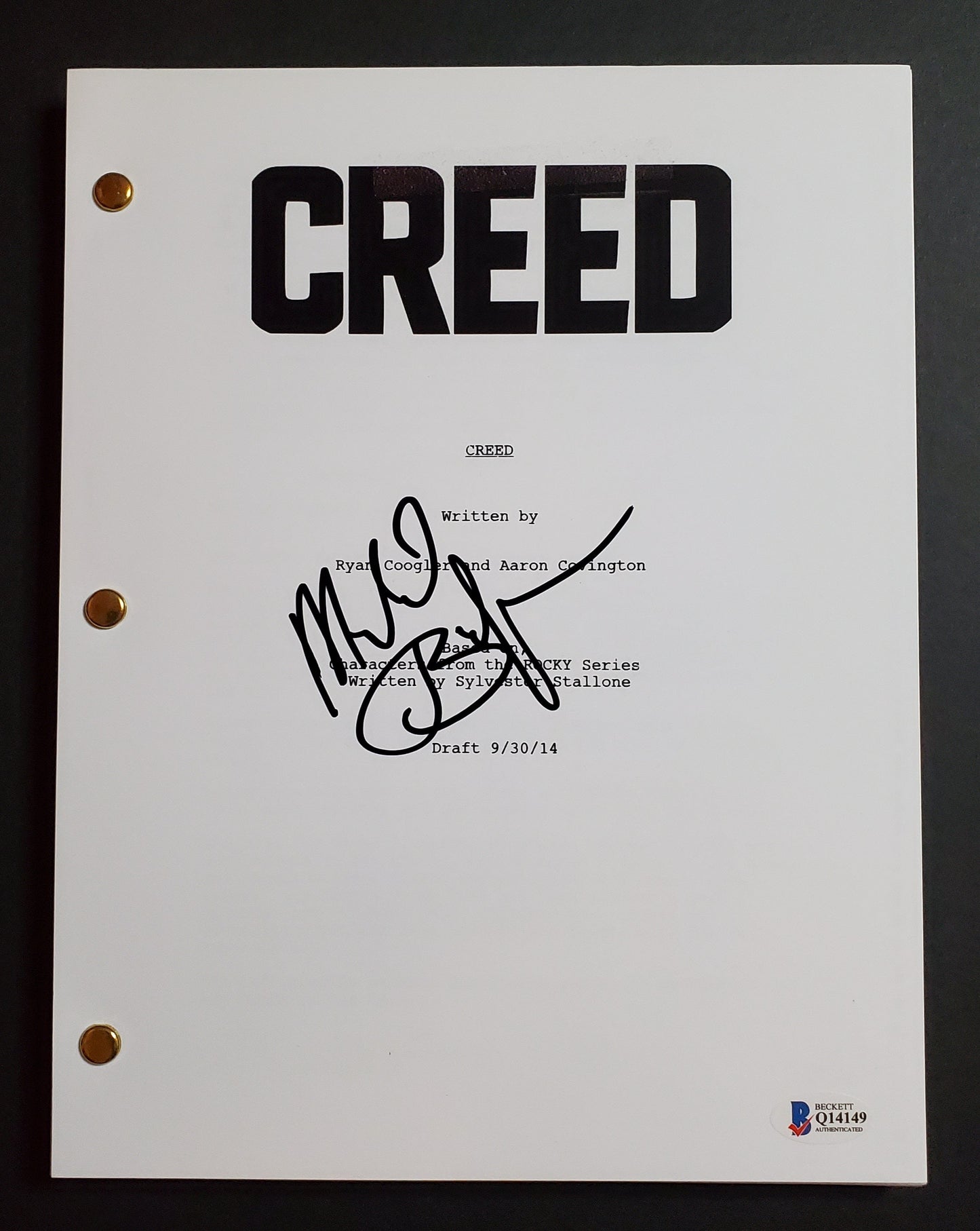 Michael Buffer Signed "Creed" Replica Script (Beckett)
