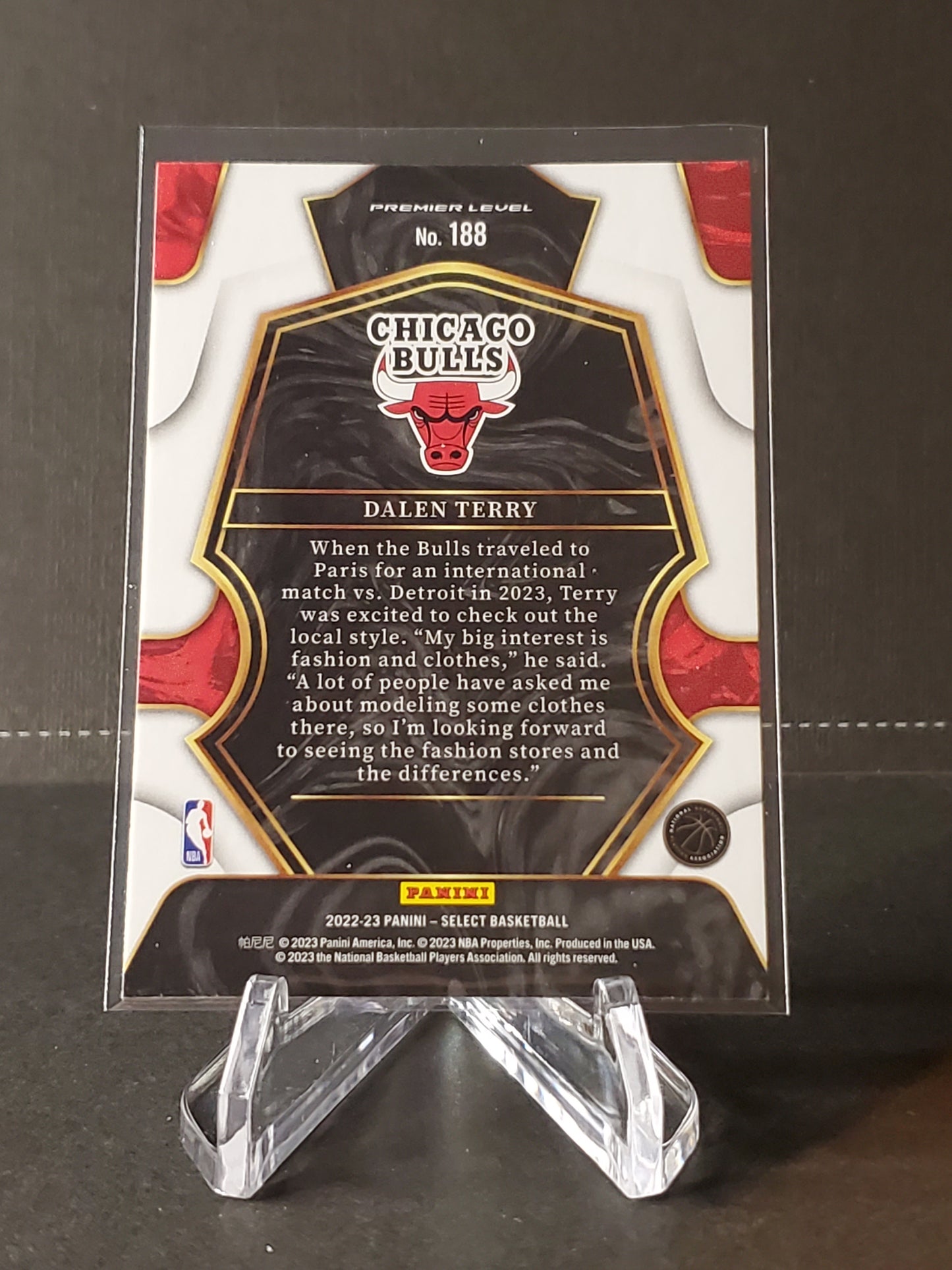 Dalen Terry 2022-2023 Panini Select RC Premier #188