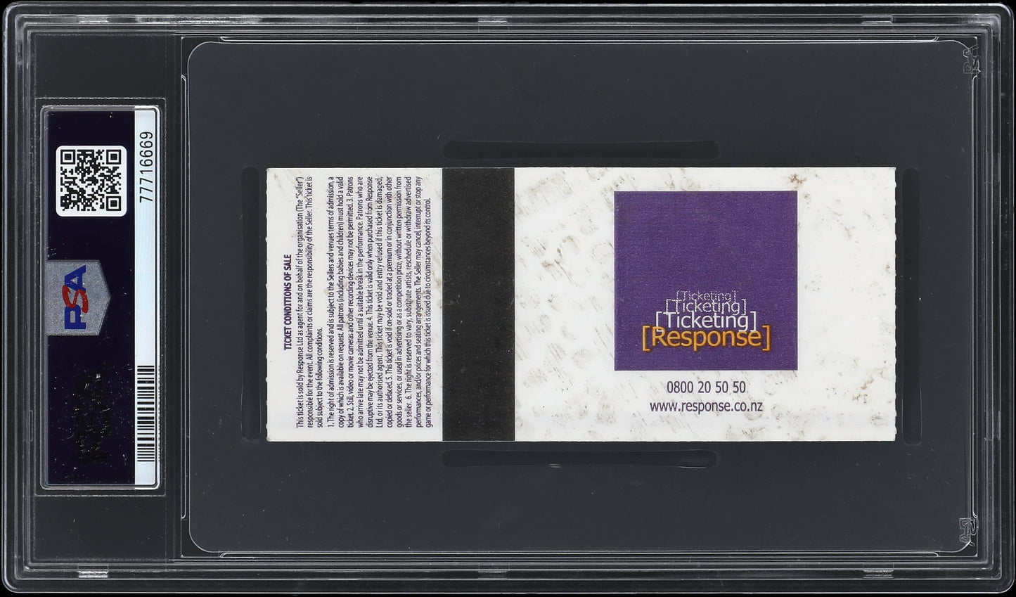 2003 Dan Carter New Zealand All Blacks Debut Rugby Ticket Stub PSA 4 VG-EX