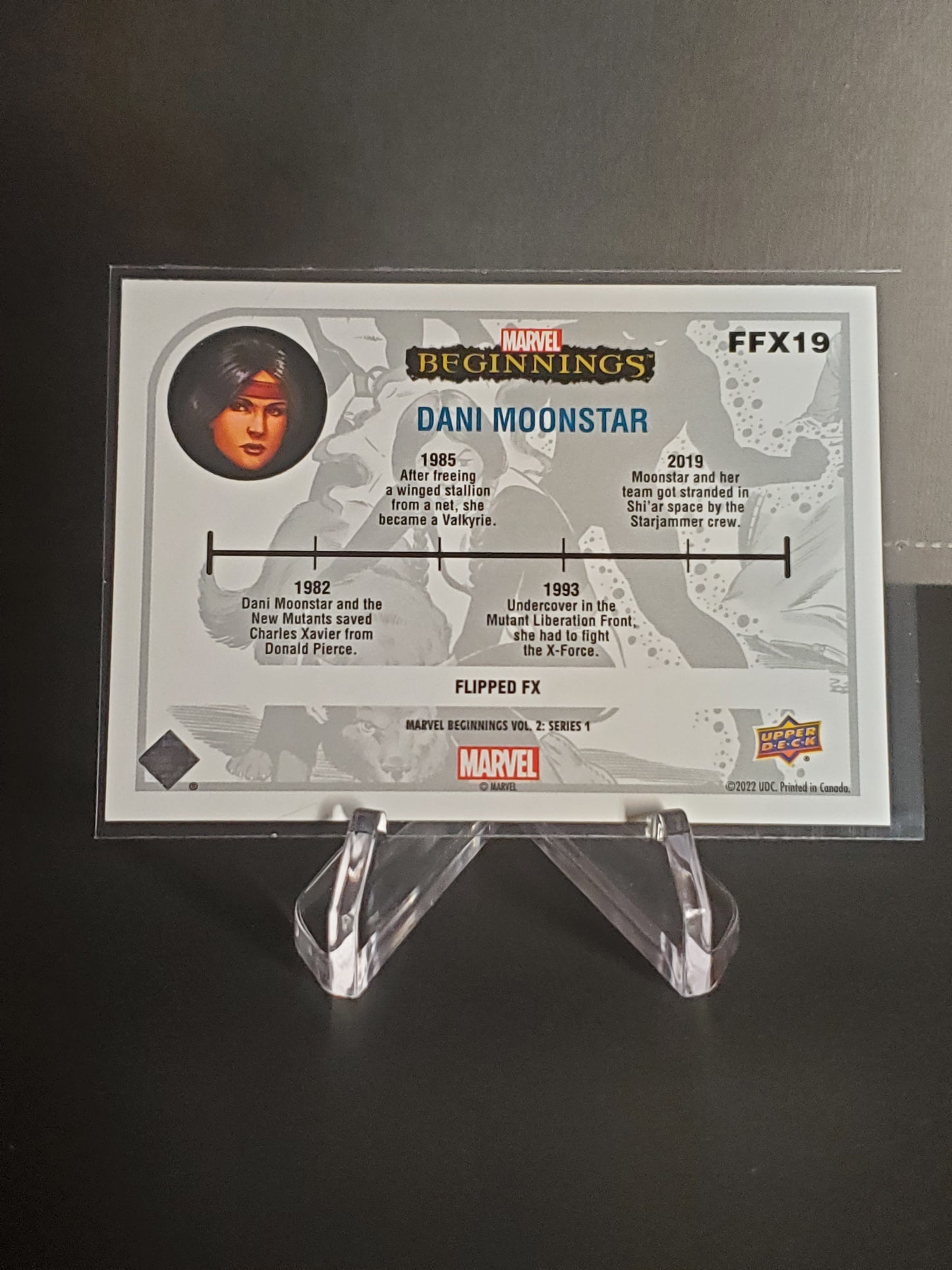 Dani Moonstar 2022 UD Marvel Beginnings Volume 2 Series 1 Flipped FX #FFX19