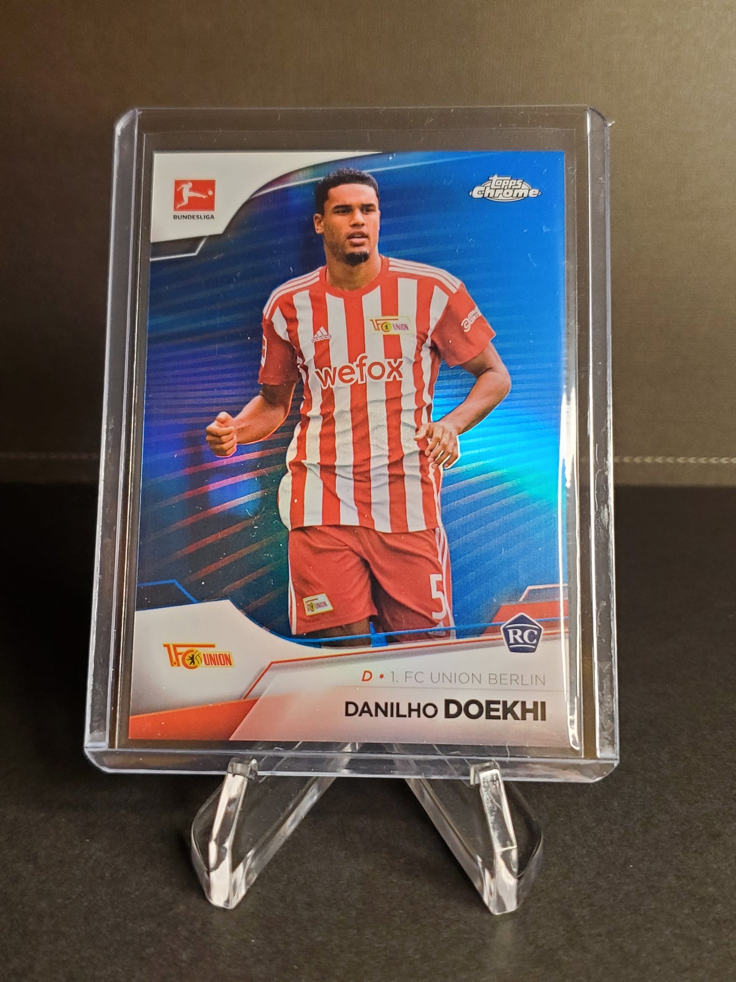 Danilho Doekhi 2023 Topps Chrome Bundesliga Blue Wave Refractor /180 #14