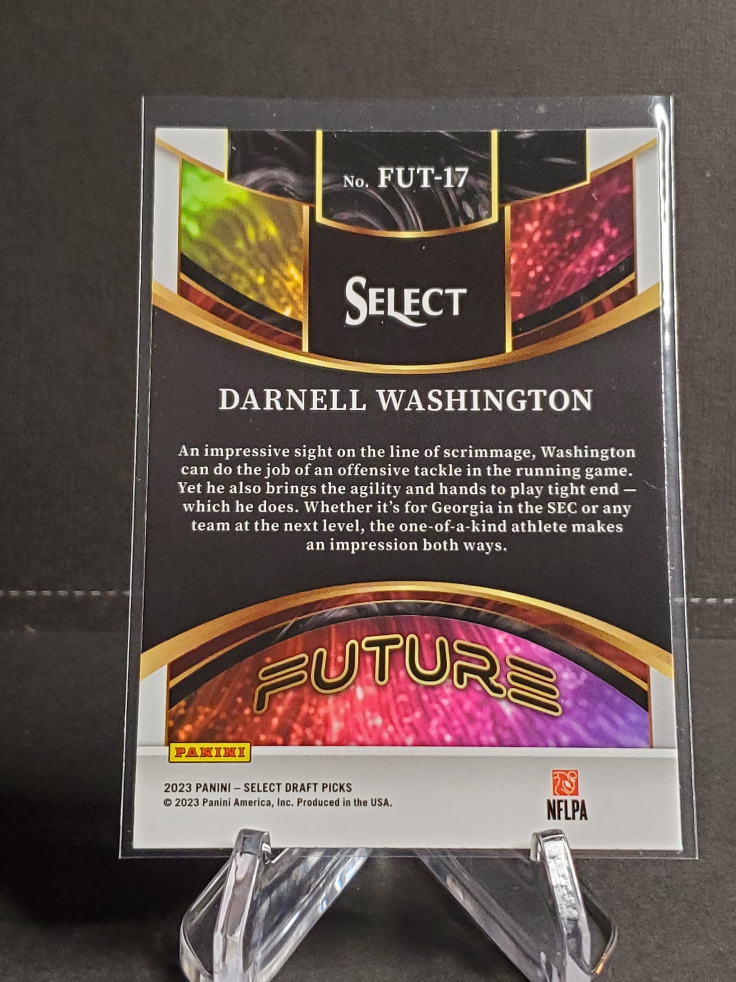 Darnell Washington 2023 Panini Select Draft Picks RC Future #FUT-17