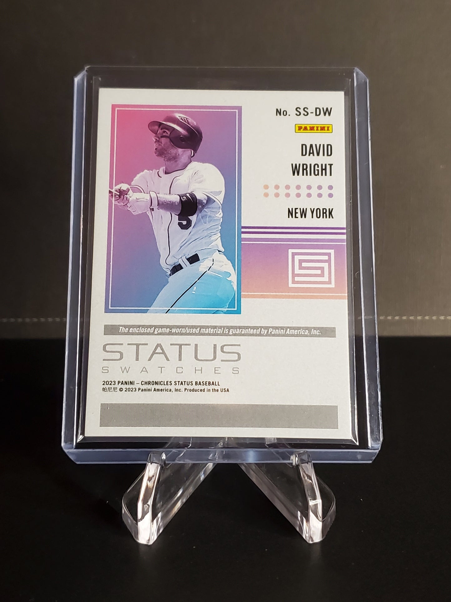 David Wright 2023 Panini Chronicles Status Swatches #SS-DW