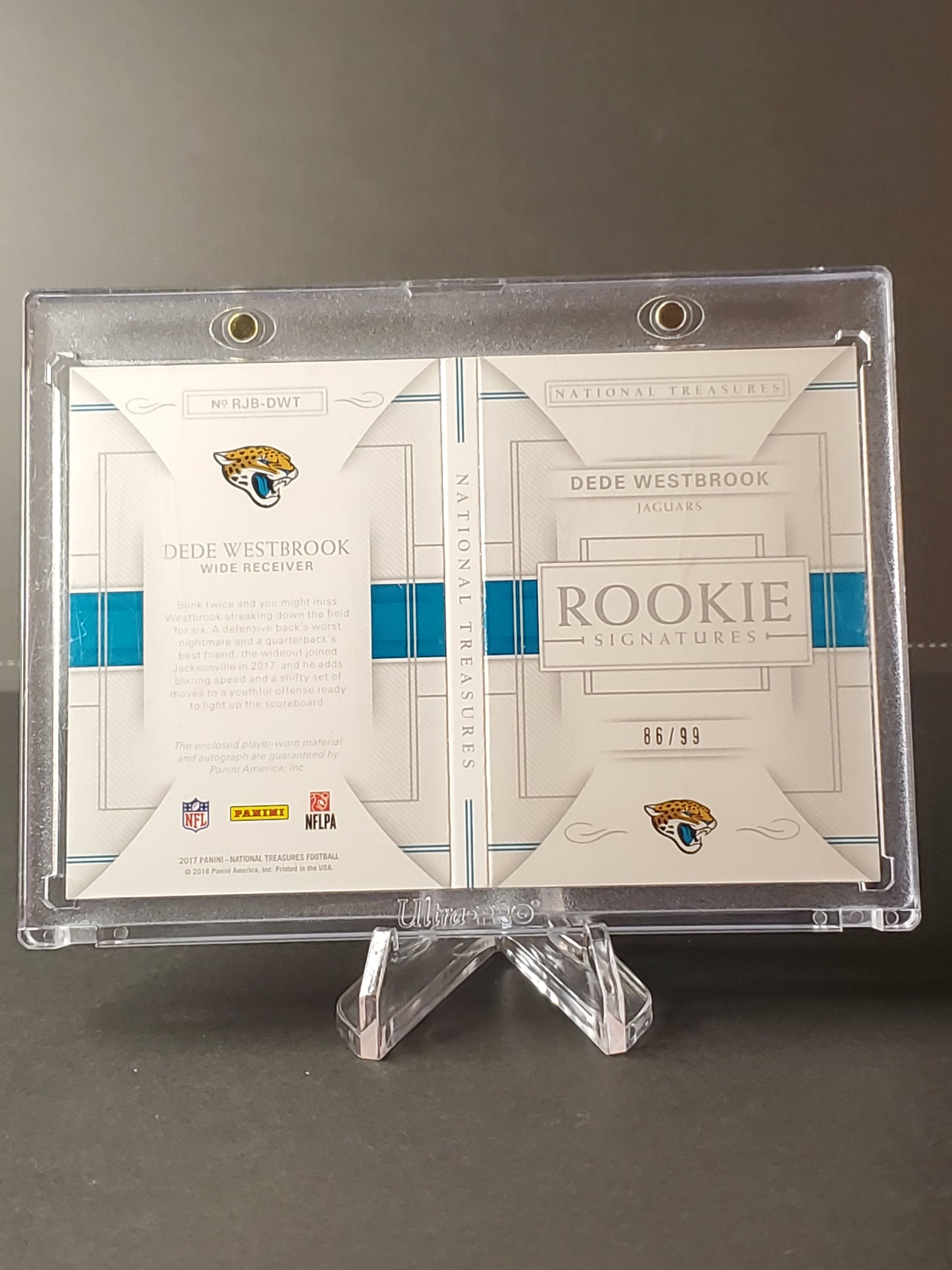 Dede Westbrook 2017 National Treasures Rookie Booklet RPA Patch AUTO /99
