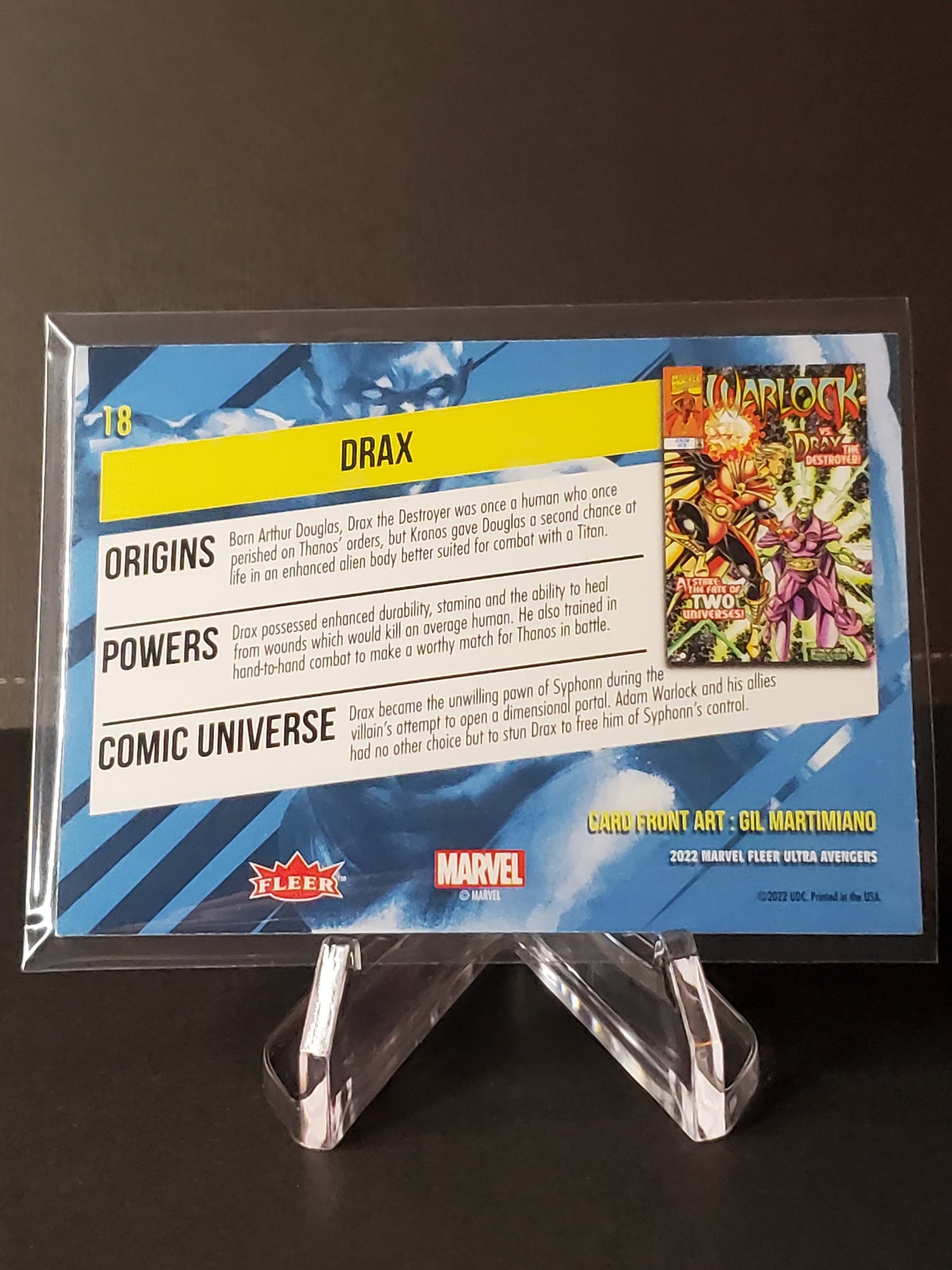 Drax 2022 Fleer Ultra Avengers #18